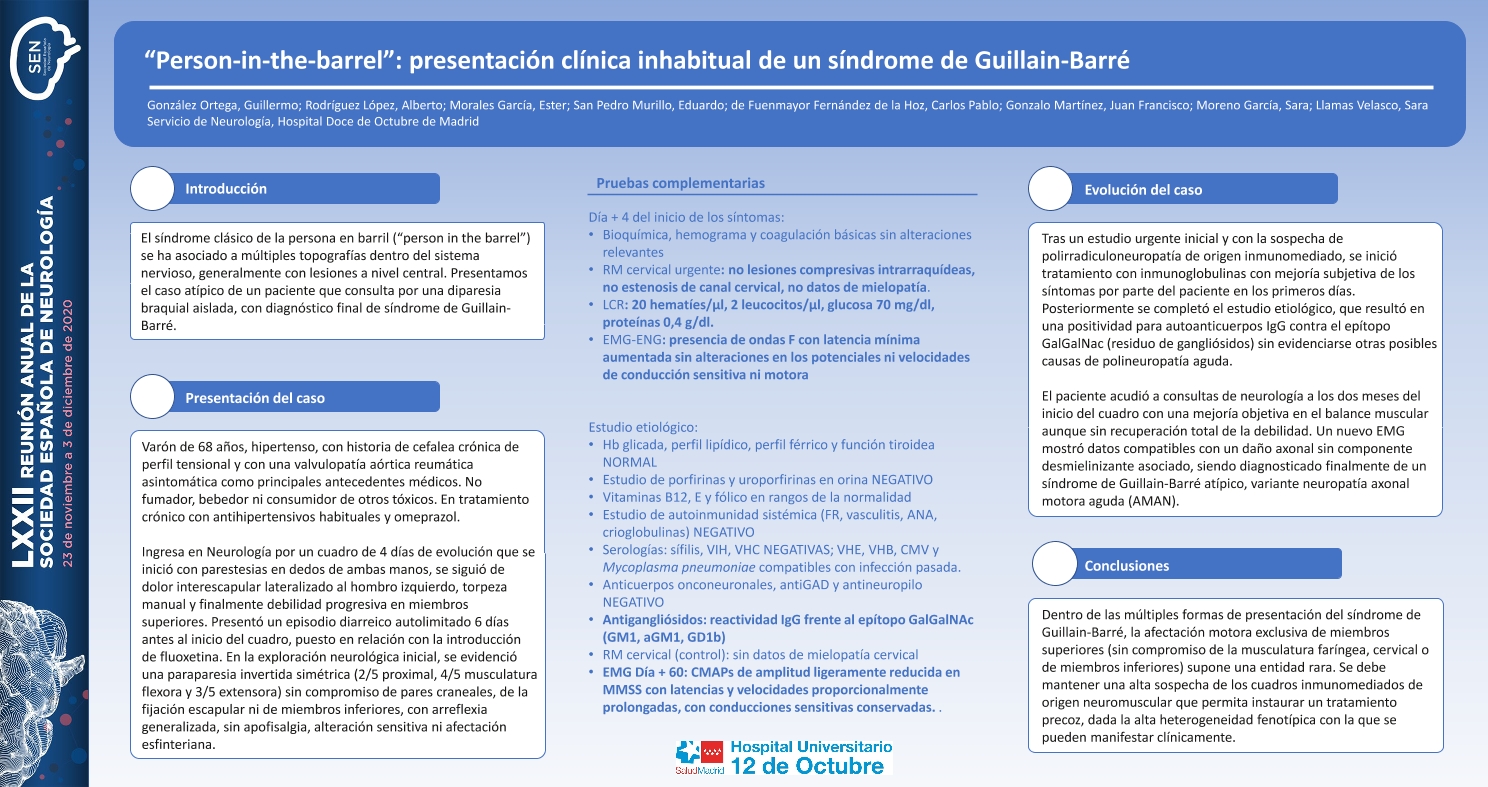 “Person-in-the-barrel”: presentación clínica inhabitual de un síndrome de Guillain-Barré