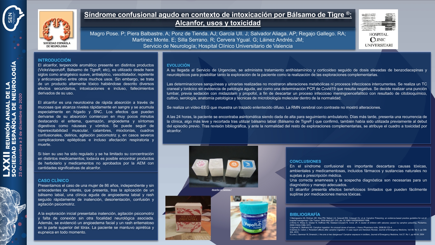 Síndrome confusional agudo en contexto de intoxicación por Bálsamo de Tigre: Alcanfor, usos y toxicidad