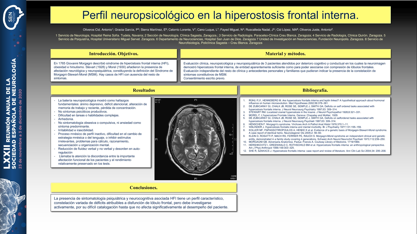 Perfil neuropsicológicos en Hiperóstosis Frontal Interna