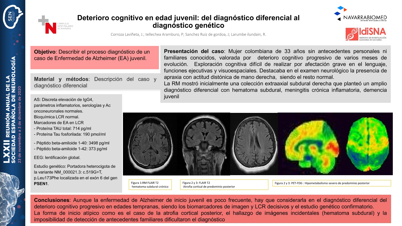 Deterioro cognitivo en edad juvenil: del diagnóstico diferencial al diagnóstico genético