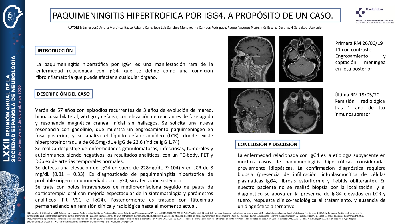 Paquimeningitis hipertrófica por IgG4. A propósito de un caso