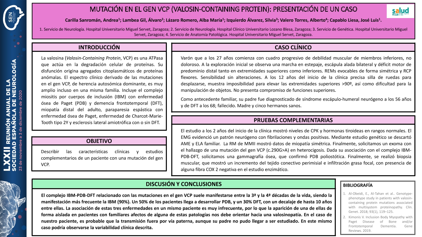 Mutación en el gen VCP (Valosin-Containing Protein): presentación de un caso.