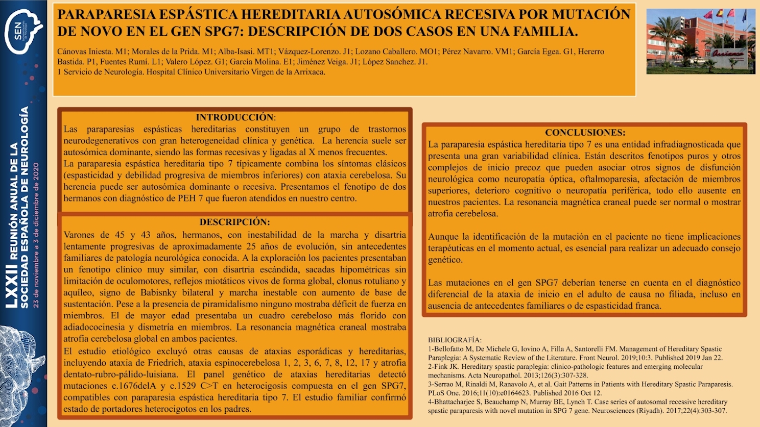 Paraparesia espástica hereditaria autosómica recesiva por mutación de novo en el gen SPG7: descripción de dos casos en una familia