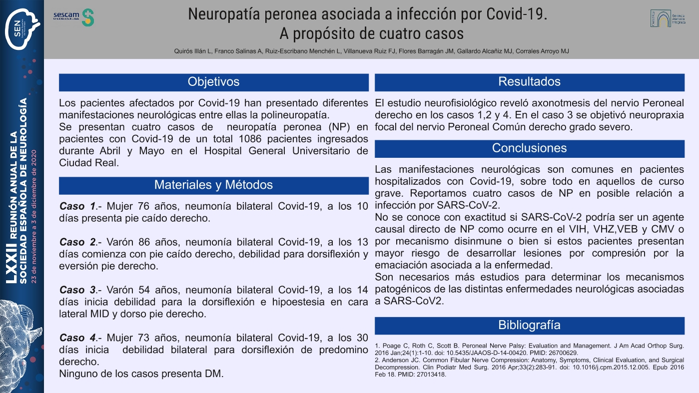 Neuropatía peronea asociada a infección por Covid-19. A propósito de cuatro casos