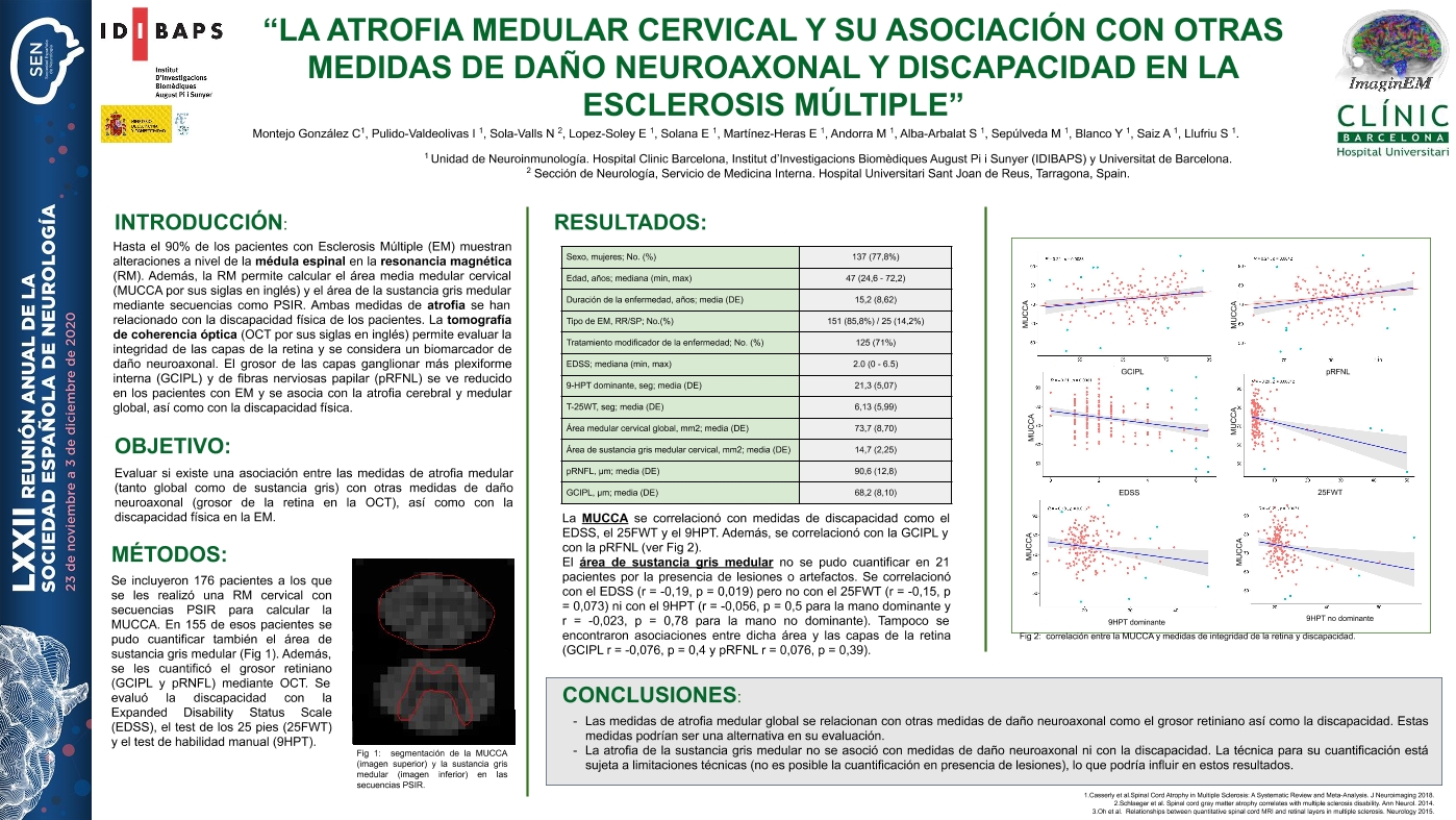 La atrofia medular cervical se asocia a daño neuroaxonal y discapacidad en la esclerosis múltiple