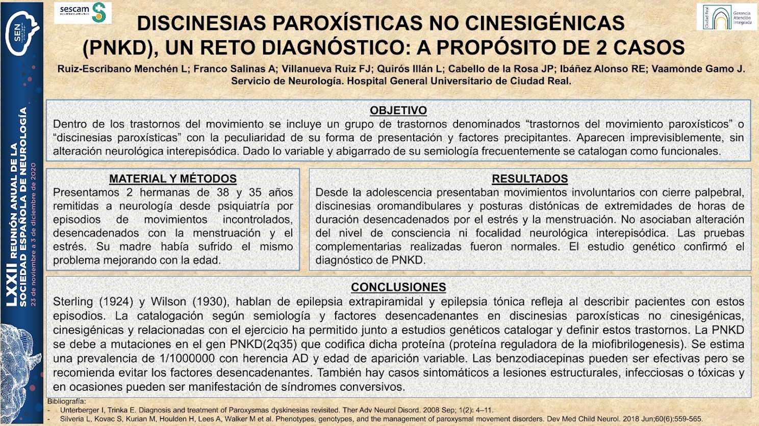 Discinesias paroxísticas no cinesigénicas (PNKD), un reto diagnóstico: a propósito de 2 casos