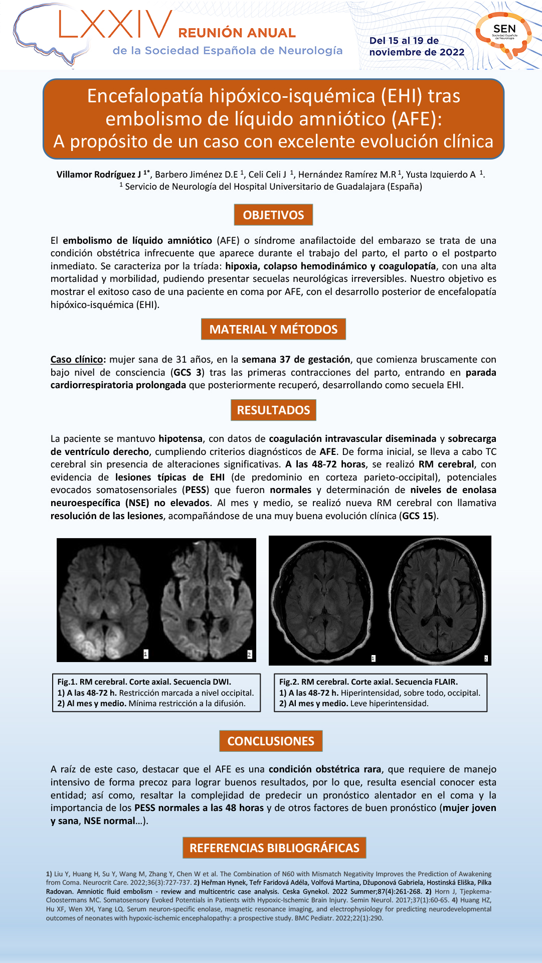 Encefalopatía hipóxico-isquémica (EHI) tras embolismo de líquido amniótico (AFE): a propósito de un caso con excelente evolución clínica