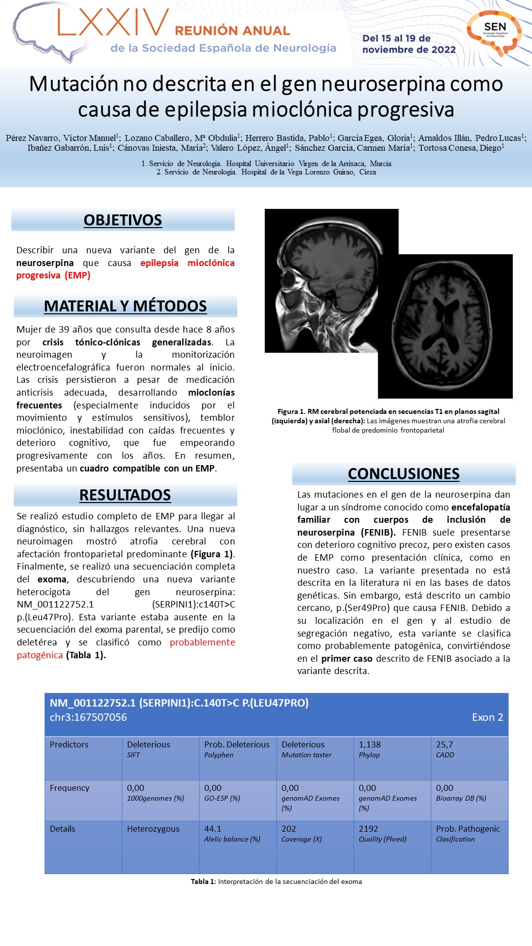 Mutación no descrita en el gen neuroserpina como causa de epilepsia mioclónica progresiva