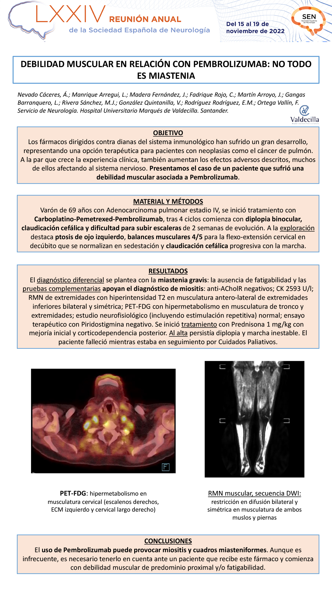Debilidad muscular en relación con Pembrolizumab: no todo es miastenia