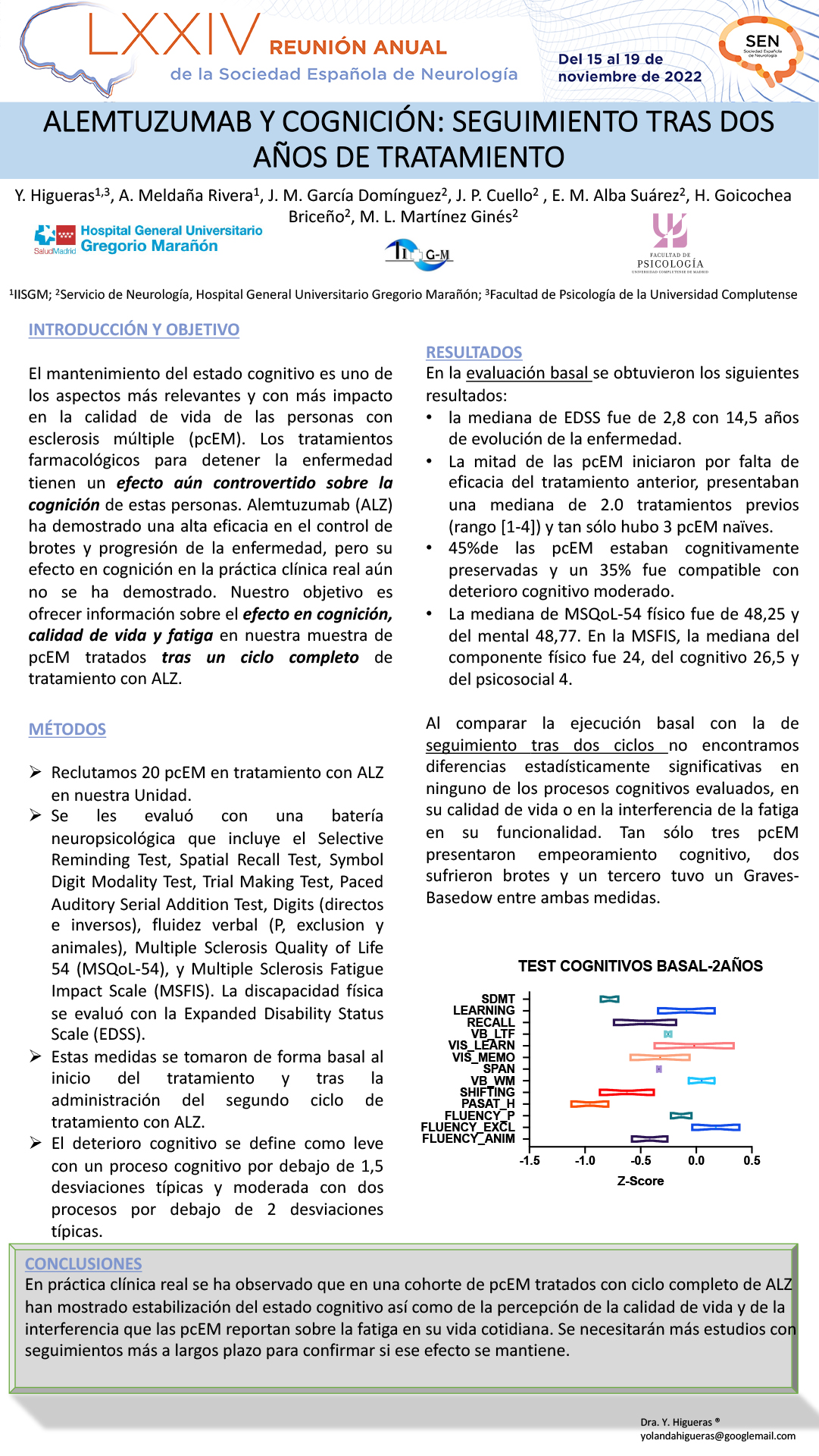 Alemtuzumab y cognición: seguimiento a un año