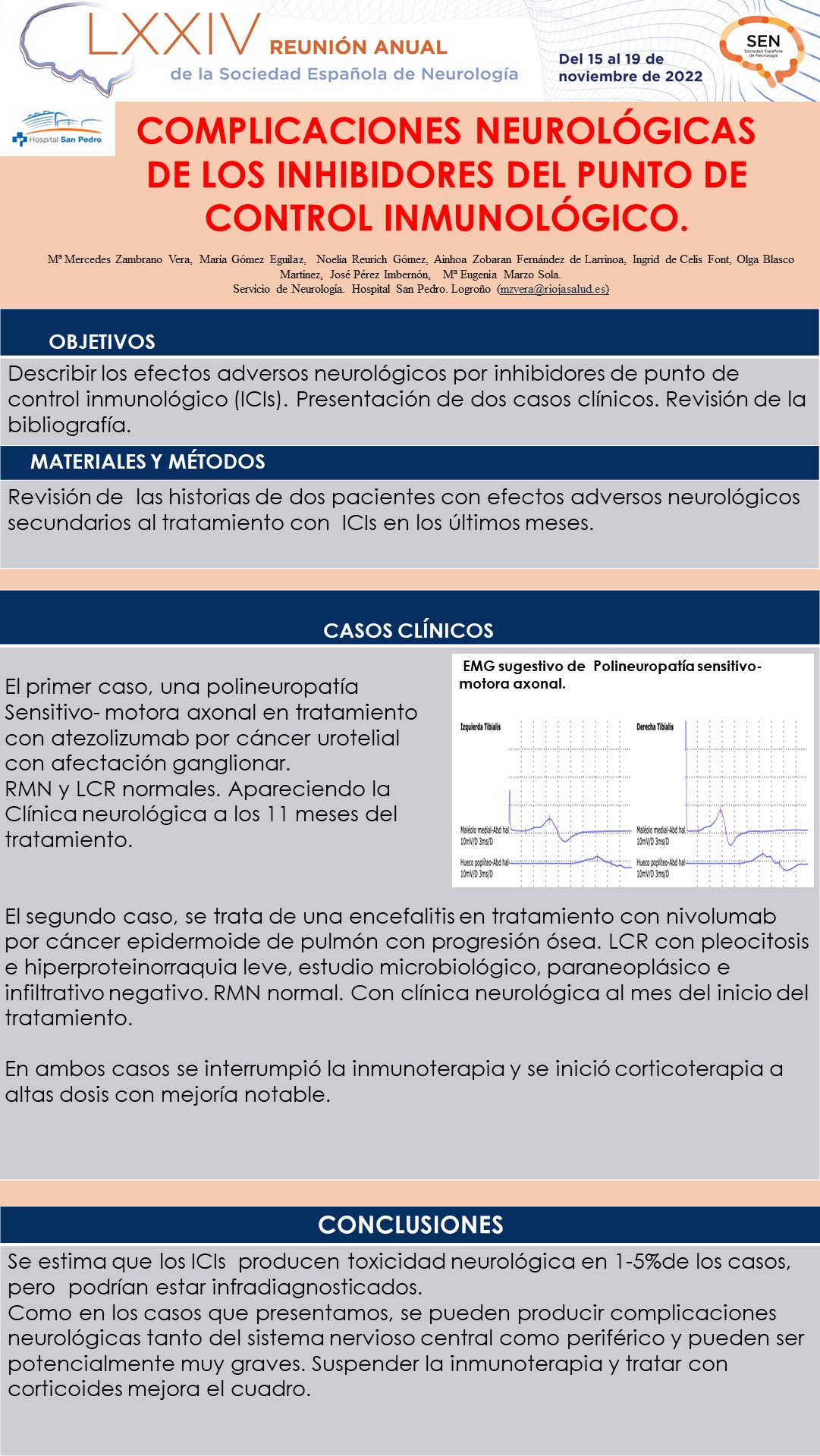 Complicaciones neurológicas de los inhibidores de punto de control inmunológico.