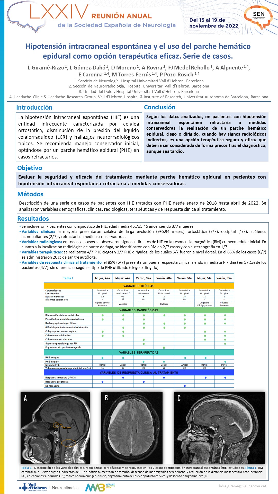 Hipotensión intracraneal espontánea y el uso del parche hemático epidural como opción terapéutica eficaz. Serie de casos