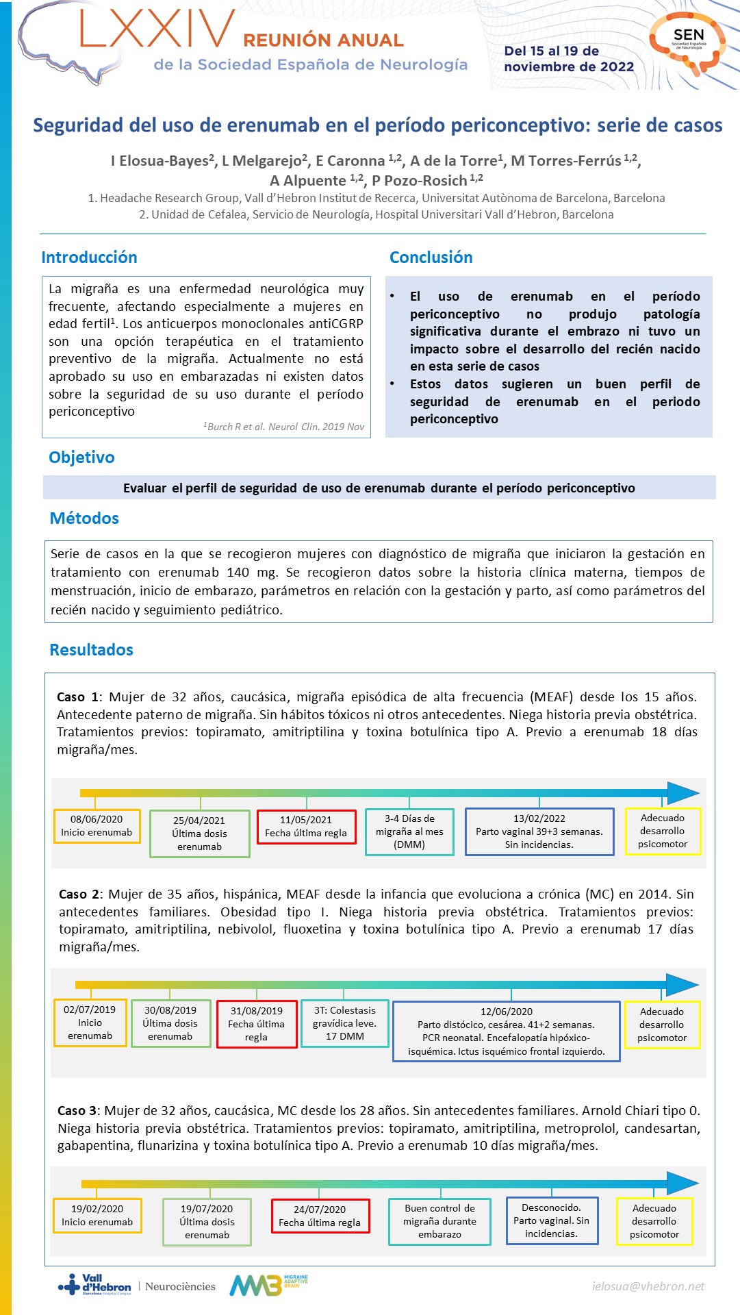 Seguridad del uso de Erenumab en el embarazo: serie  de casos