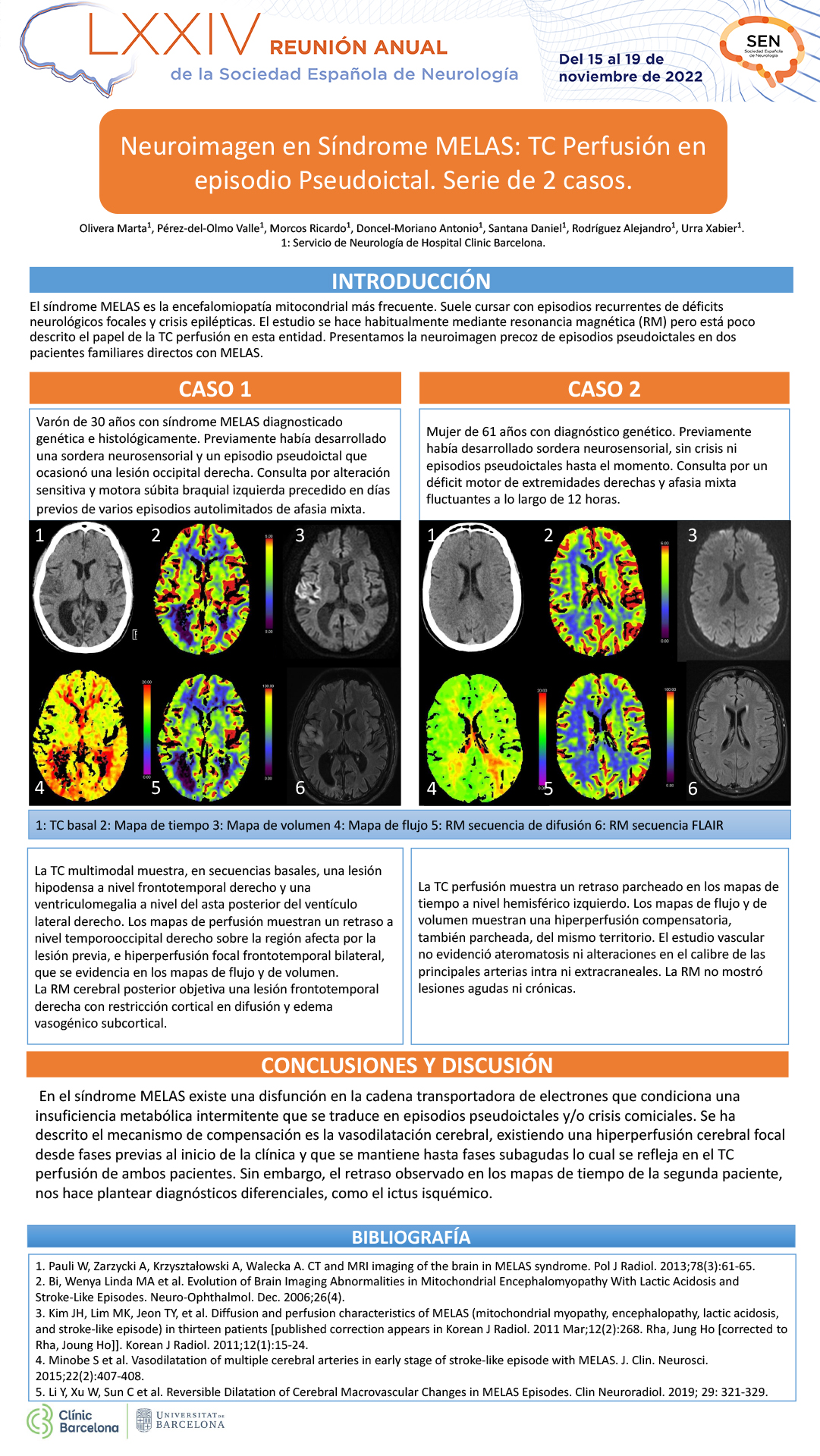 Neuroimagen en Síndrome MELAS: TC Perfusión en episodio Pseudoictal. Serie de 2 casos.