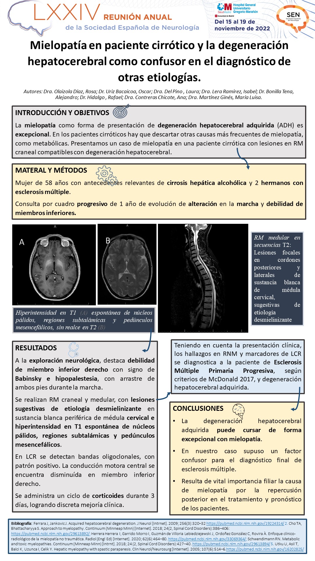 Mielopatía en paciente cirrótico y la degeneración hepatocerebral como factor confusor en el diagnóstico de otras etiologías