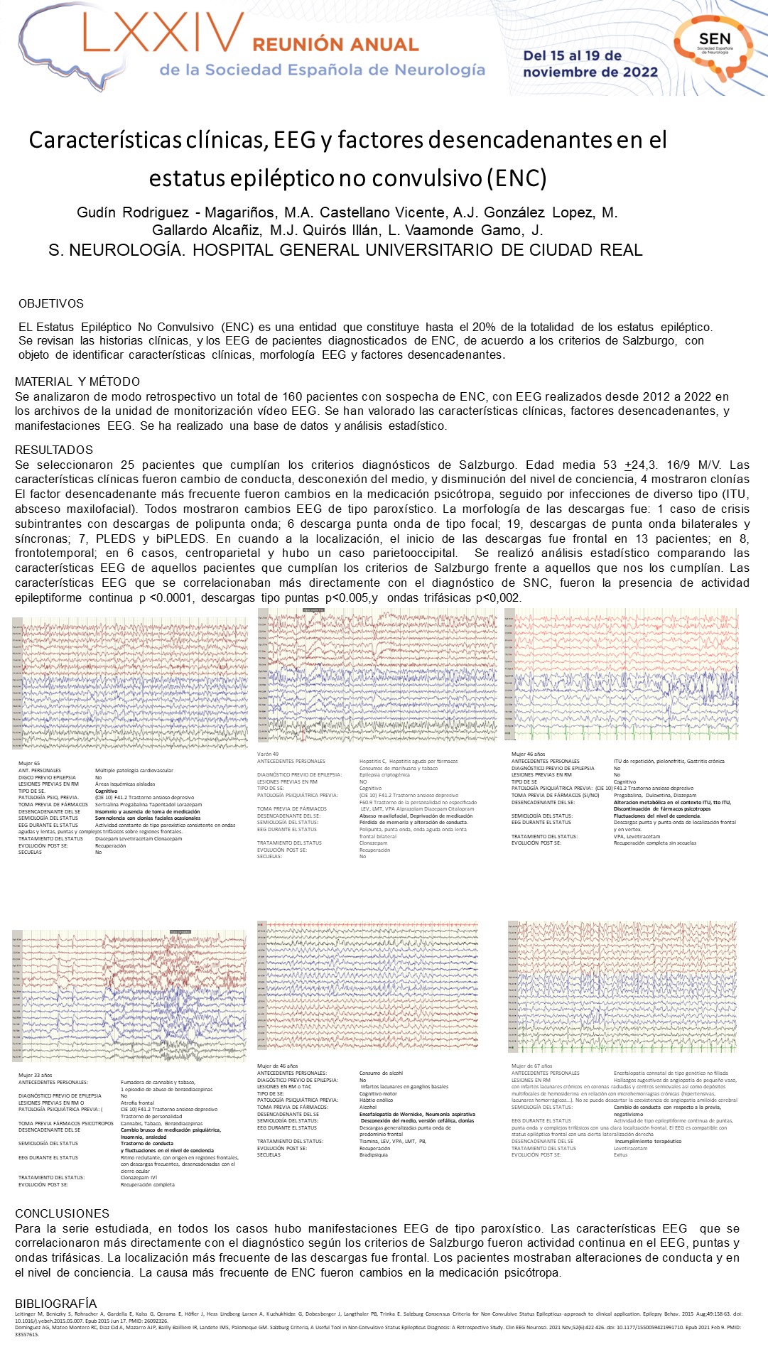 Características clínicas, EEG y factores desencadenantes en el estatus epiléptico no convulsivo (ENC)