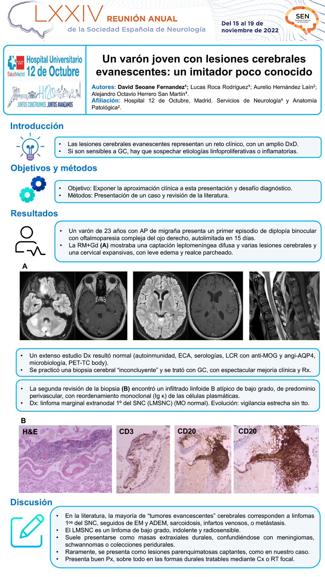 Un varón joven con lesiones cerebrales evanescentes: un “imitador” poco conocido