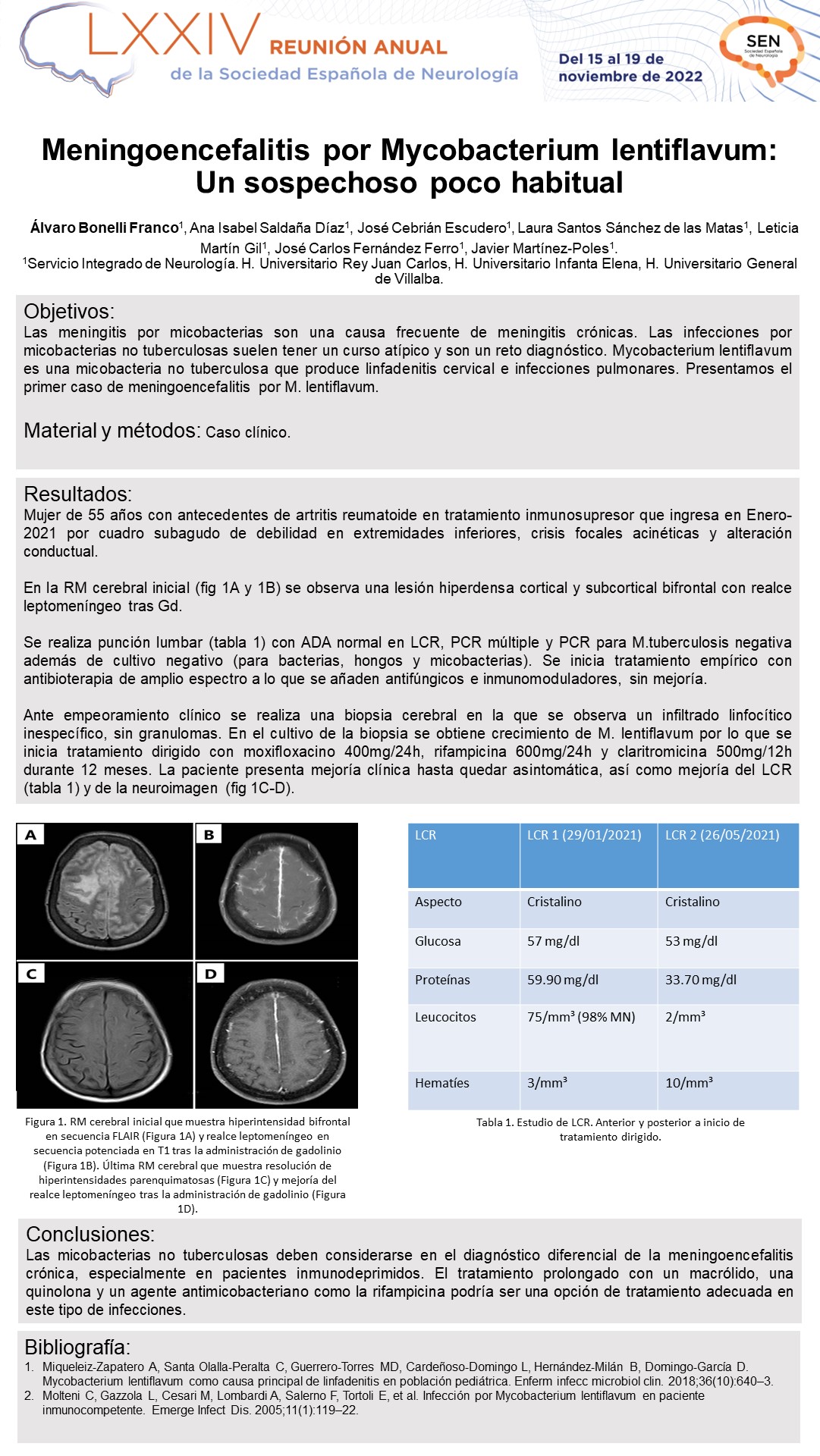Meningoencefalitis por Mycobacterium lentiflavum:  Un sospechoso poco habitual