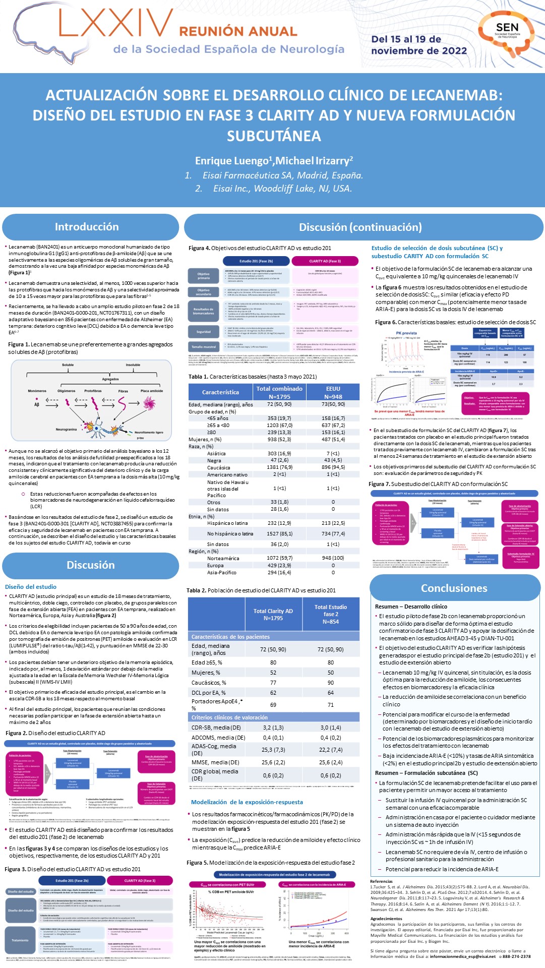 Actualización sobre el desarrollo clínico de lecanemab: diseño del estudio en fase 3 CLARITY AD y nueva formulación subcutánea