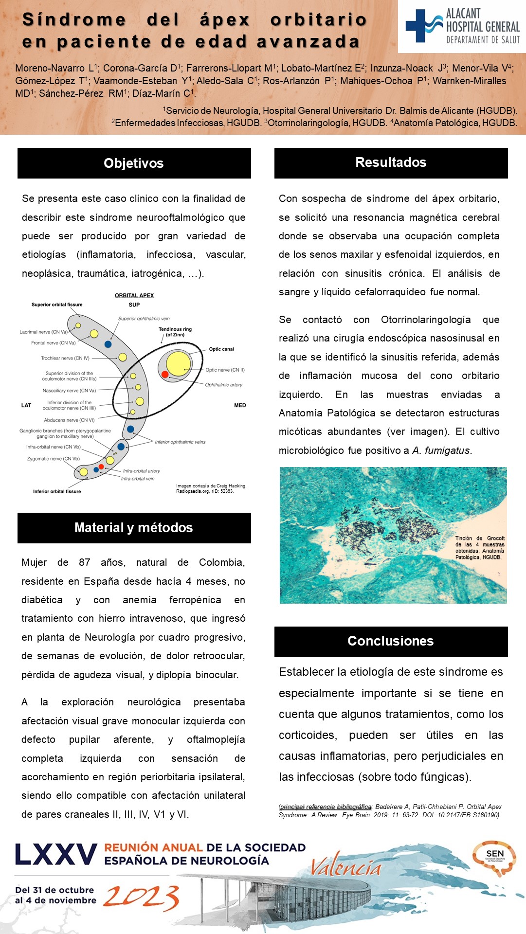 Síndrome del ápex orbitario en paciente de edad avanzada