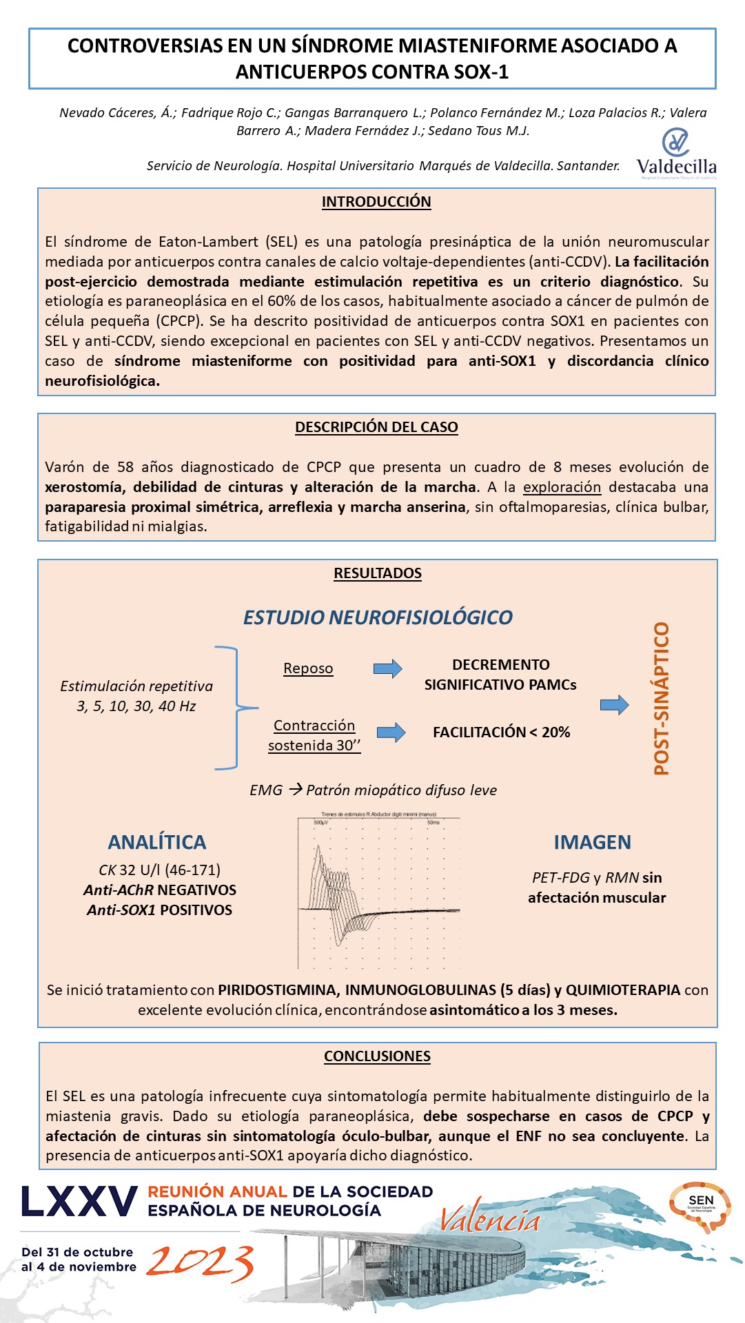 Controversias en un síndrome miasteniforme asociado a anticuerpos contra SOX1