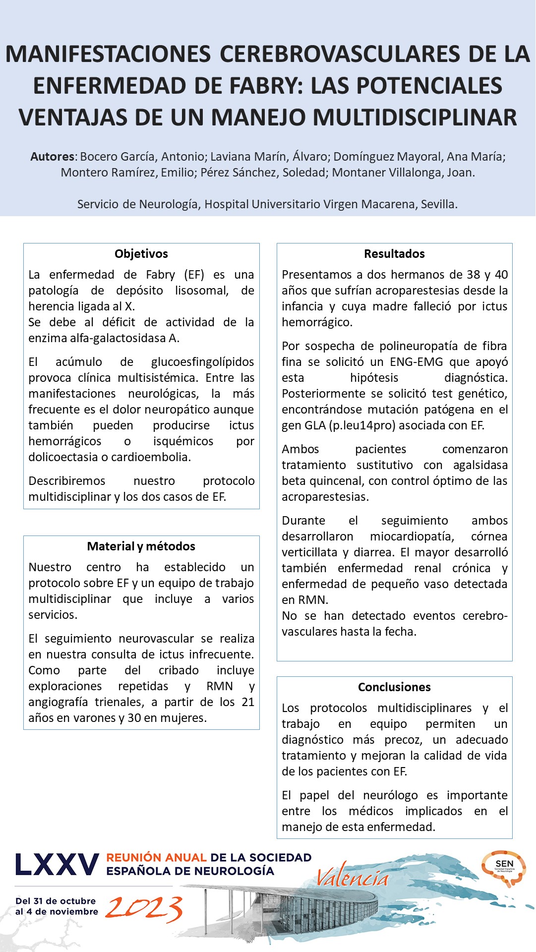 Manifestaciones cerebrovasculares de la enfermedad de Fabry: las potenciales ventajas de un manejo multidisciplinar