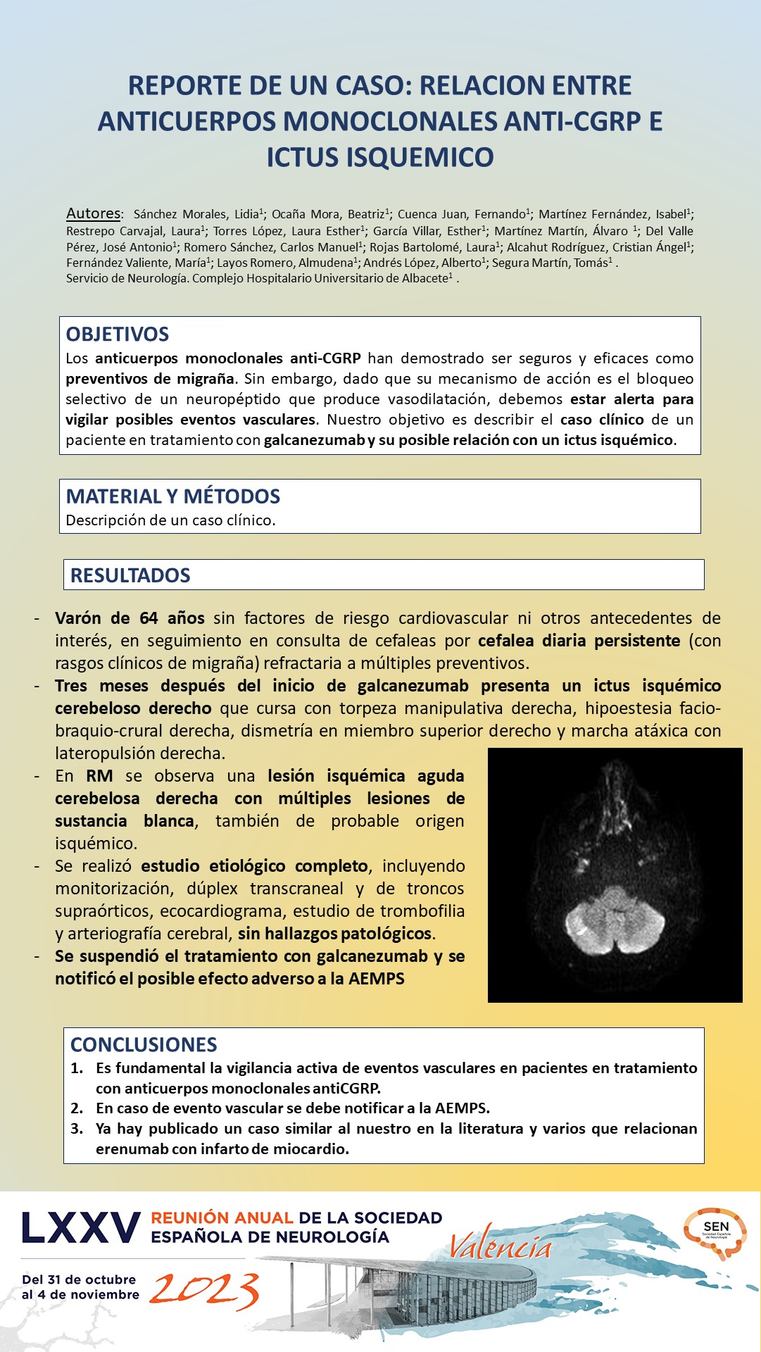 Reporte de un caso: relación entre anticuerpos monoclonales anti-CGRP e ictus isquémico