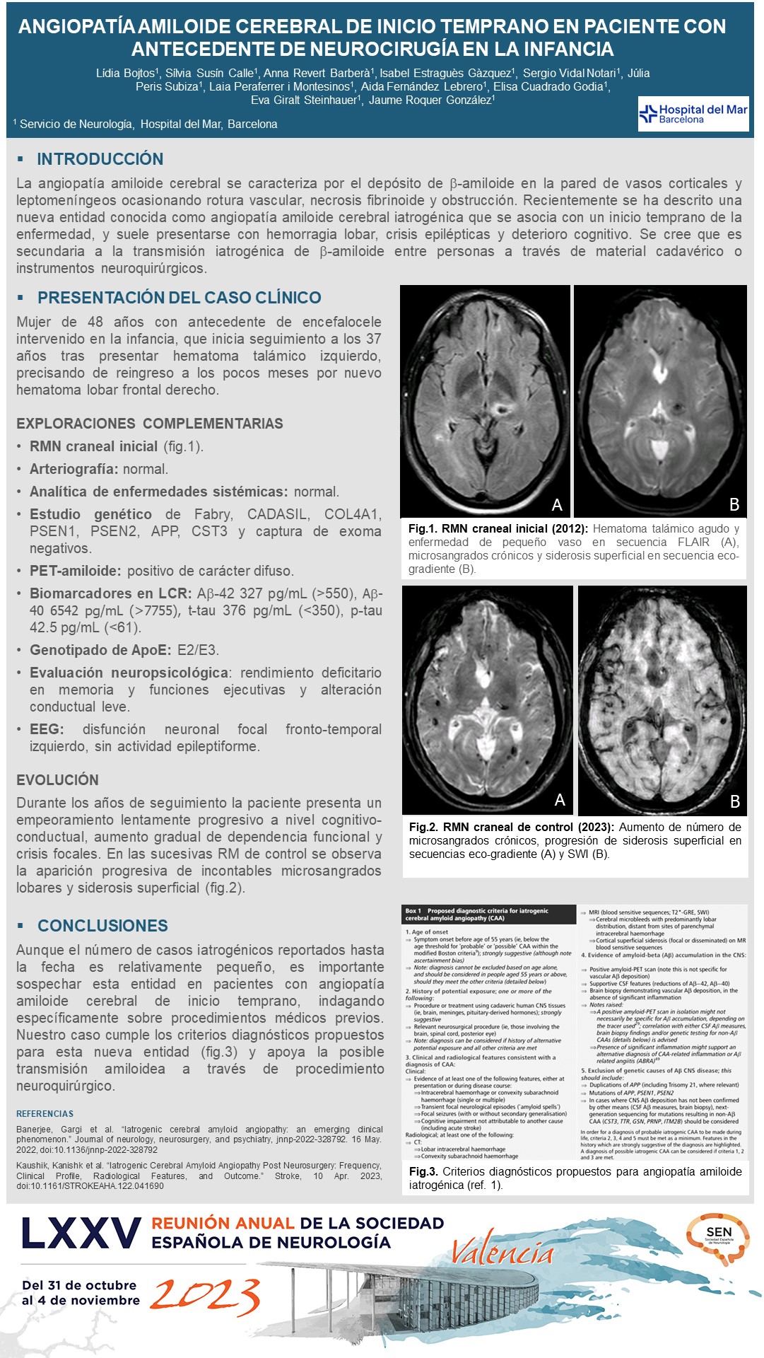 Angiopatía amiloide cerebral de inicio temprano en paciente con antecedente de neurocirugía en la infancia