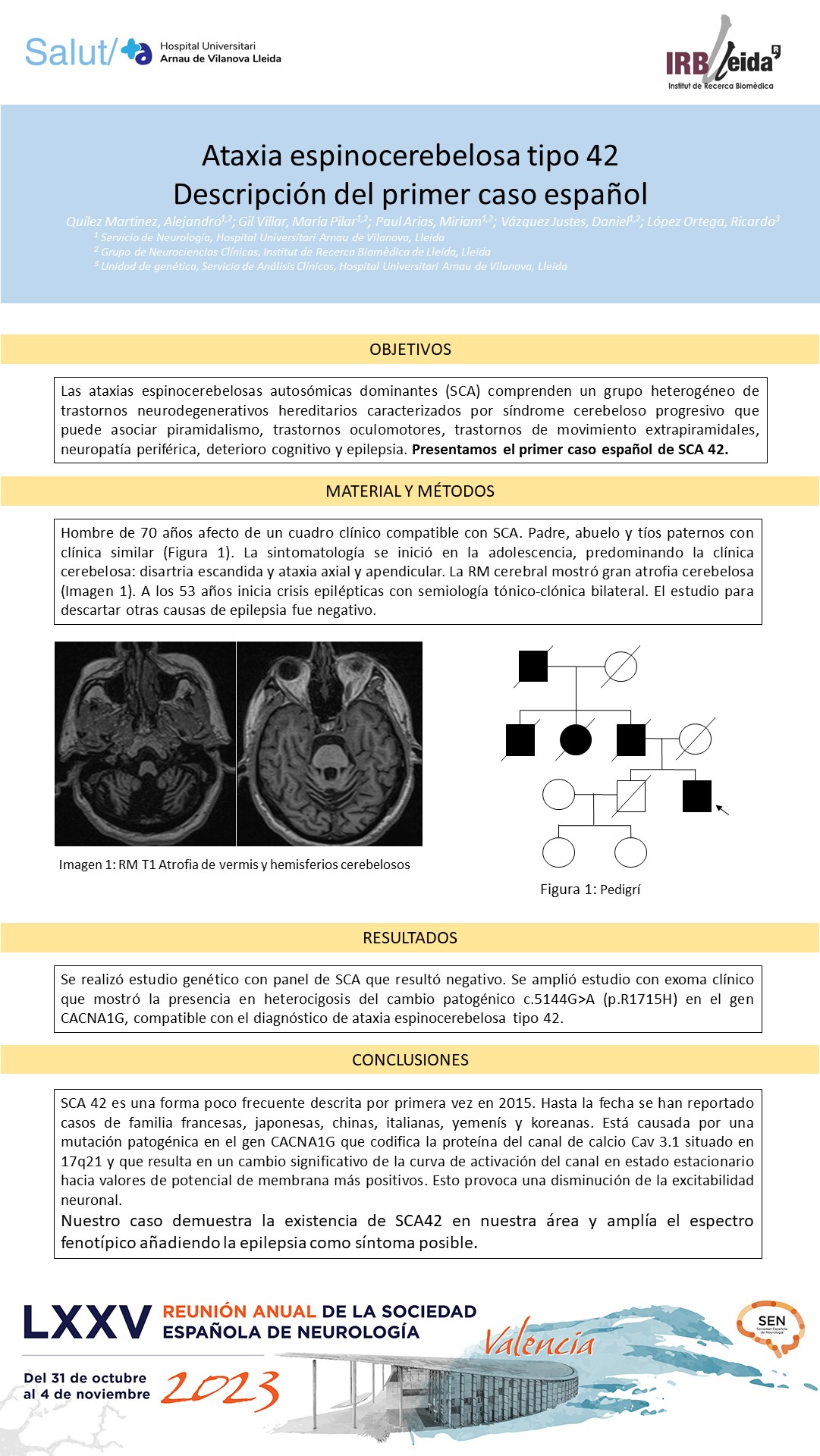 Ataxia espinocerebelosa tipo 42. Descripción del primer caso español