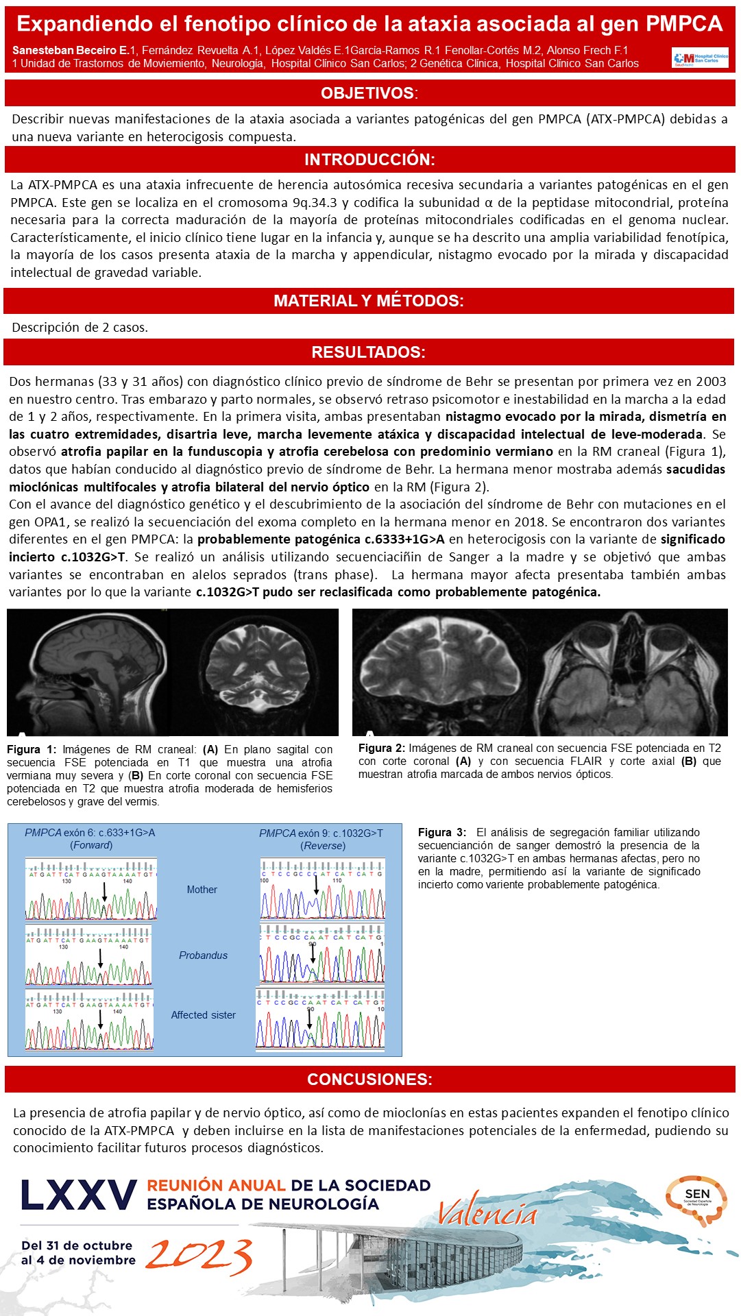 Expandiendo el fenotipo clínico de la ataxia asociada al gen PMPCA