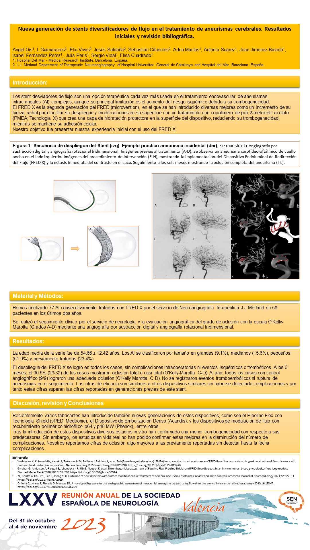 Nueva generación de stents diversificadores de flujo en el tratamiento de aneurismas cerebrales. Resultados iniciales y revisión bibliográfica