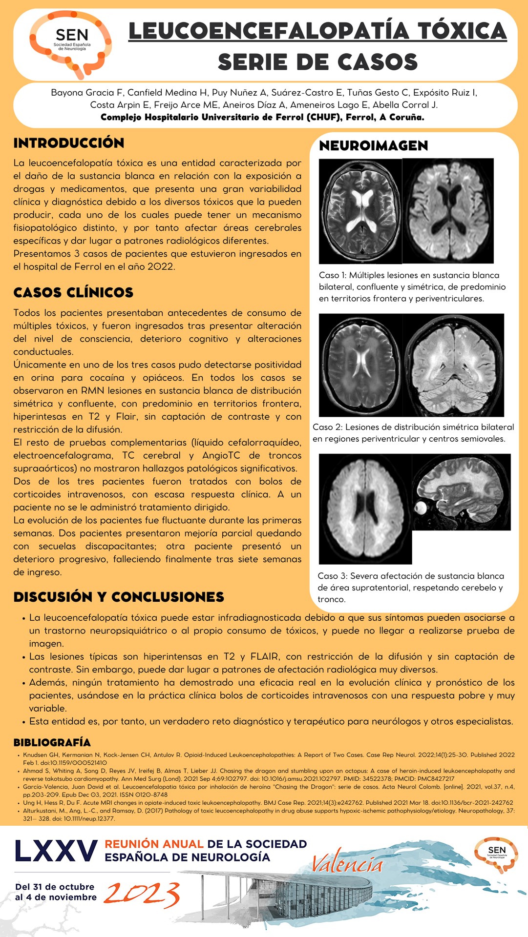 Leucoencefalopatía tóxica: Serie de casos