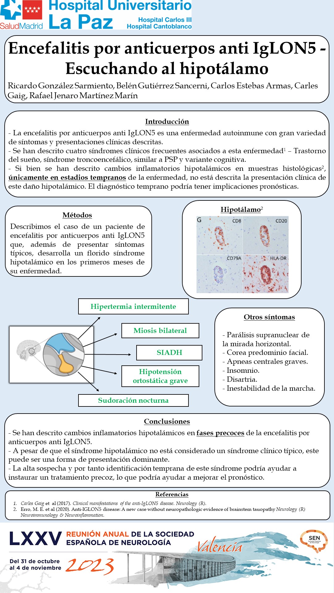 Encefalitis por anticuerpos anti IgLON5. Escuchando al hipotálamo