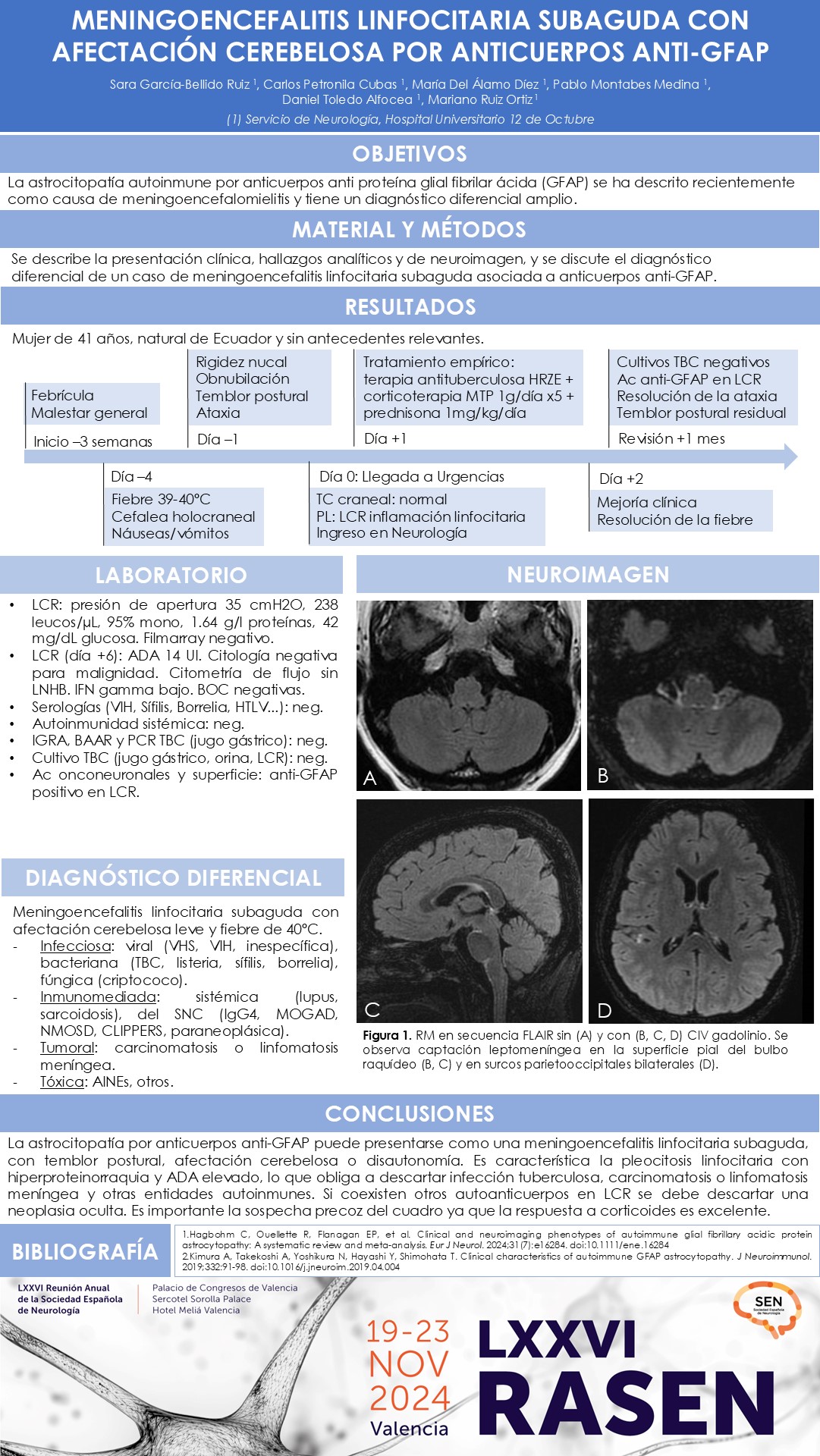 Meningoencefalitis linfocitaria subaguda con afectación cerebelosa por anticuerpos anti-GFAP