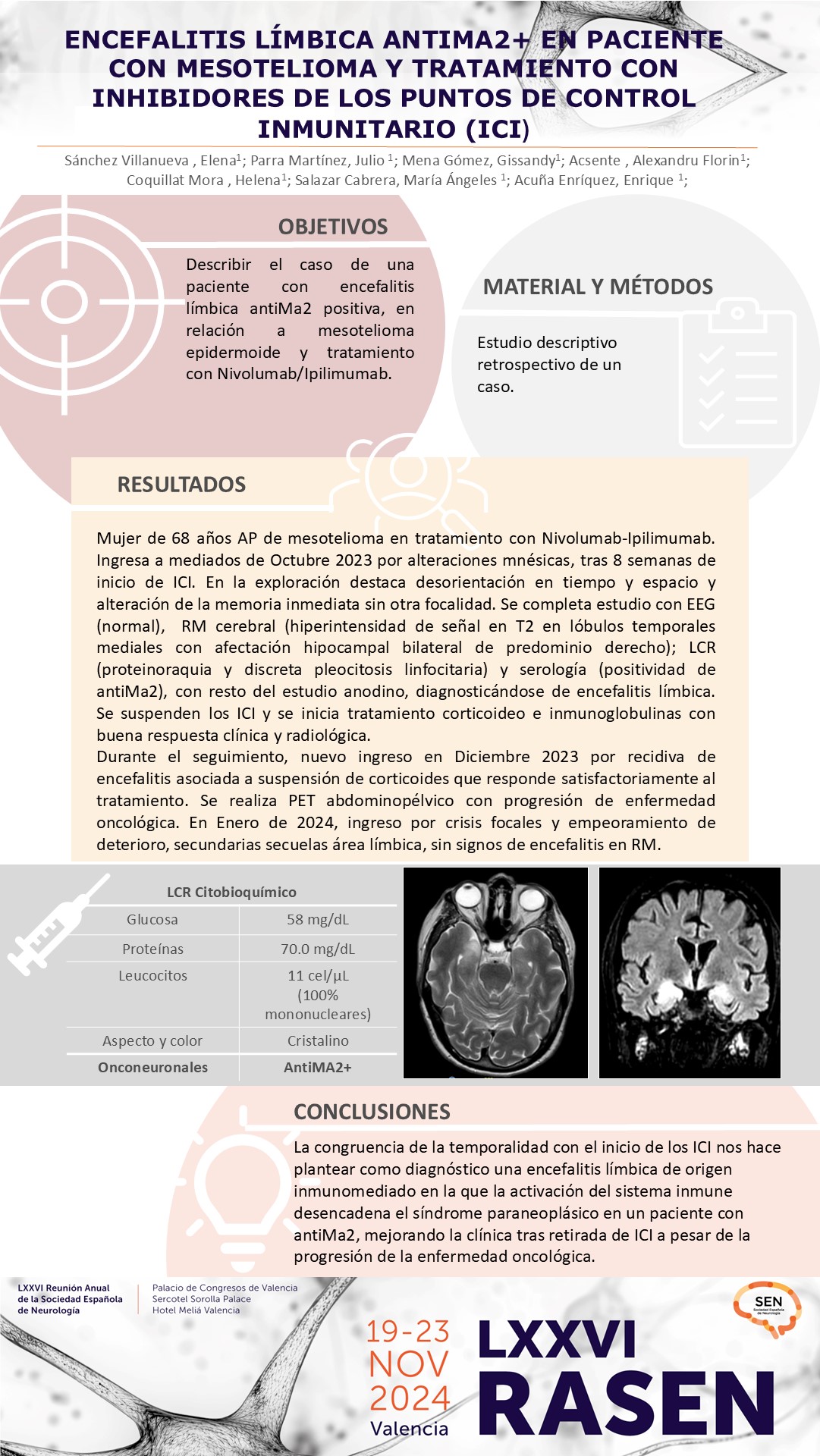 Encefalitis límbica antiMa2+ en paciente con mesotelioma y tratamiento con inhibidores de los puntos de control inmunitario (ICI)
