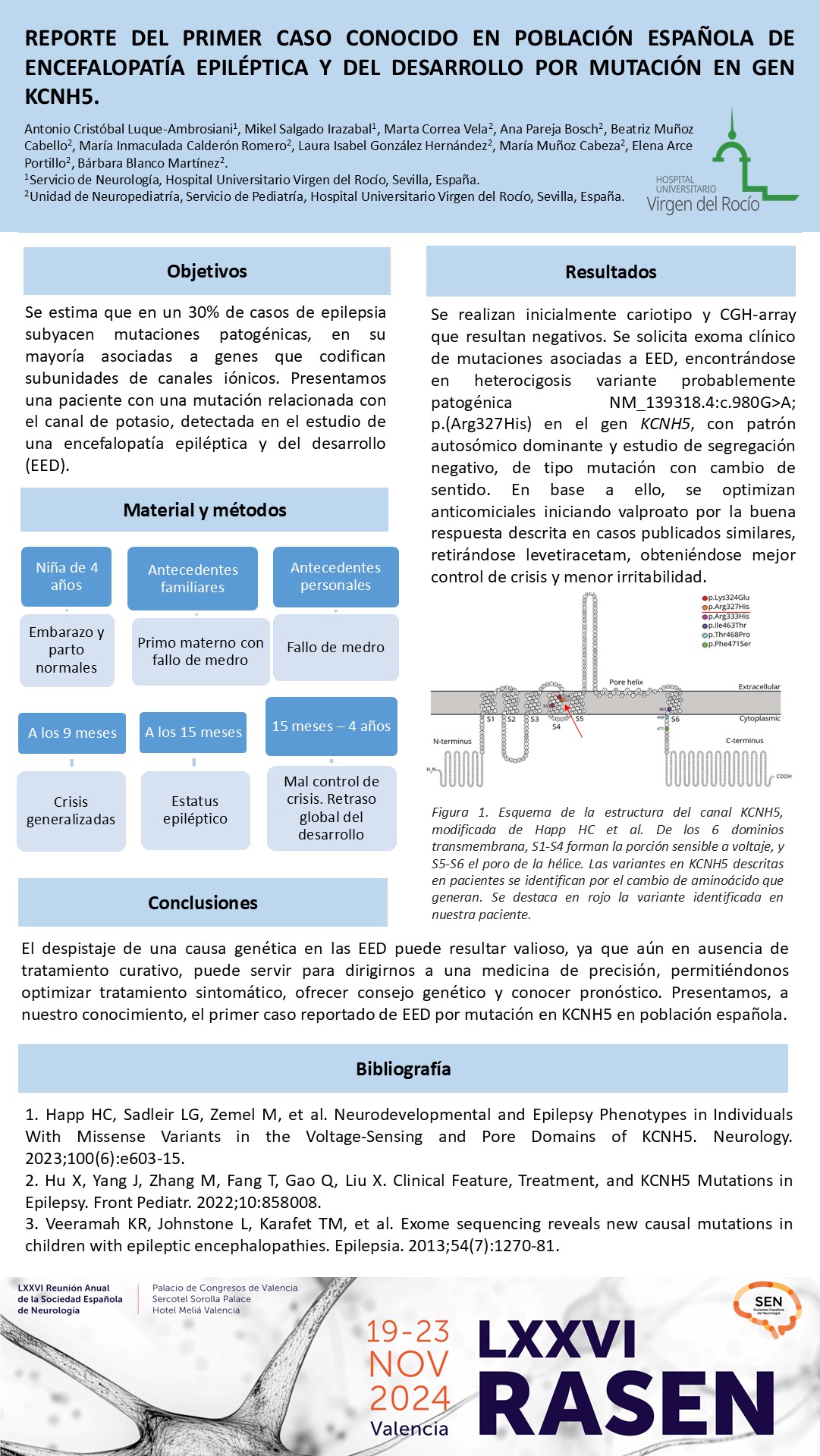 Reporte del primer caso conocido en población española de encefalopatía epiléptica y del desarrollo por mutación en gen KCNH5