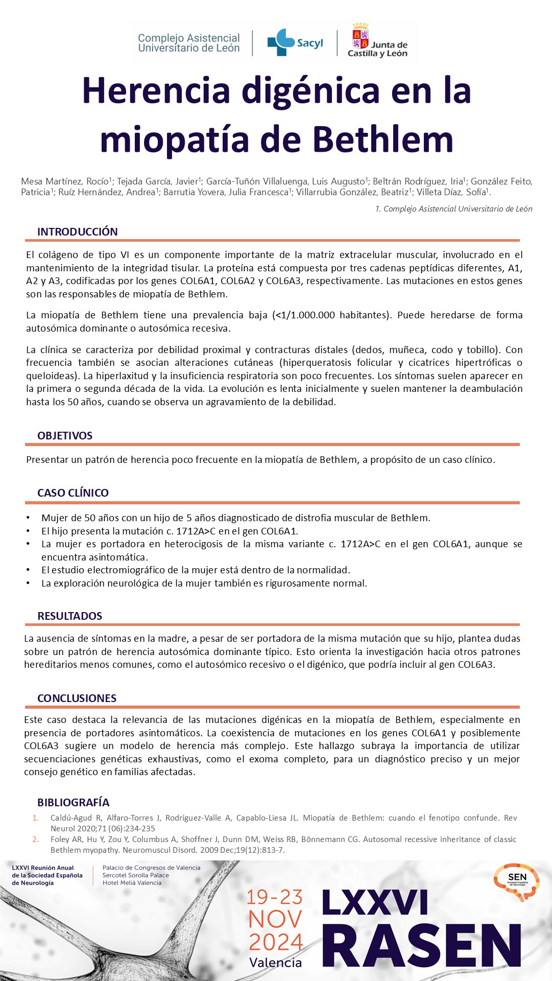 Herencia digénica en la miopatía de Bethlem