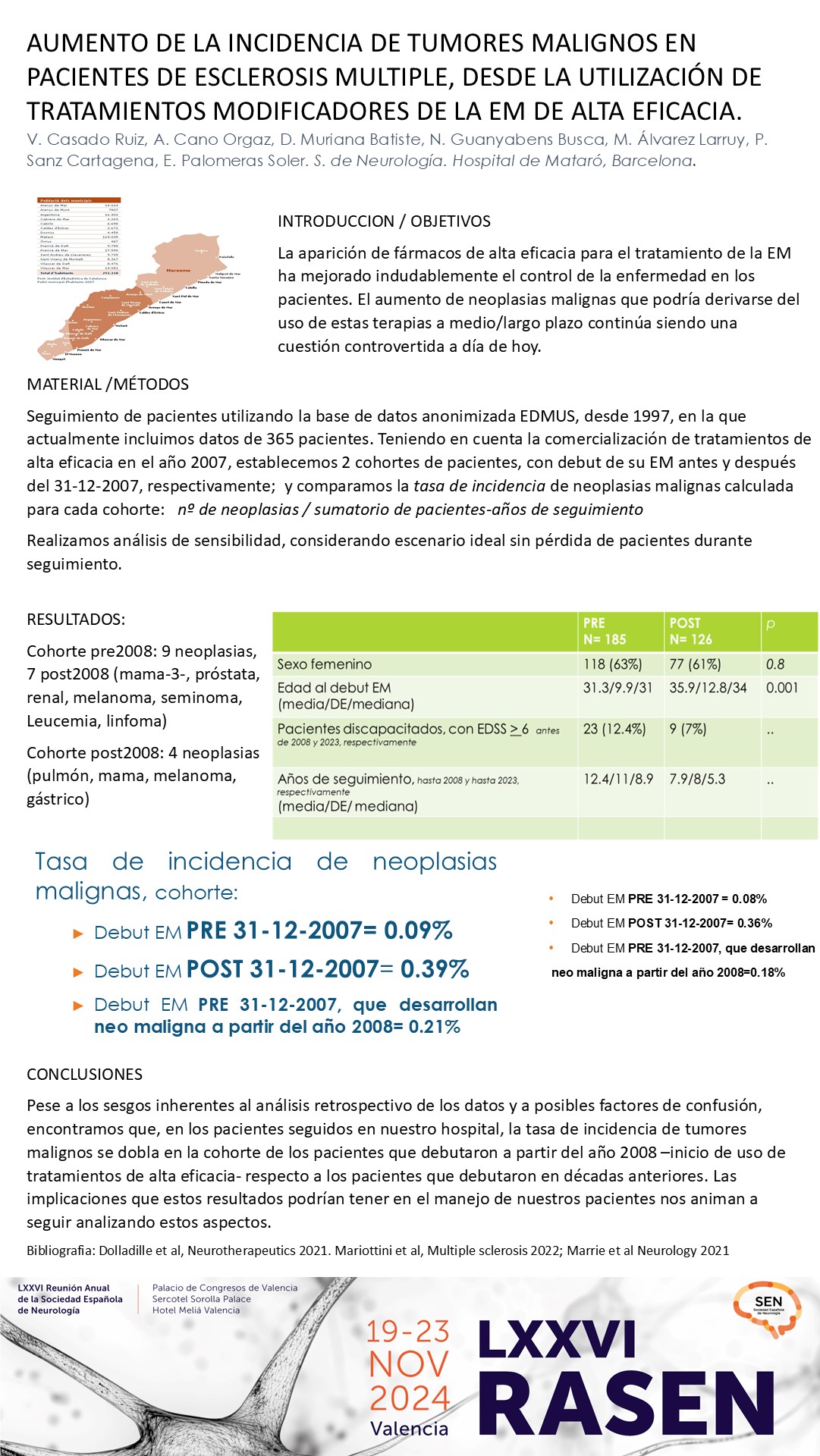 Aumento de incidencia de tumores malignos en los pacientes afectos de esclerosis múltiple desde la utilización de tratamientos modificadores de la enfermedad de alta eficacia 