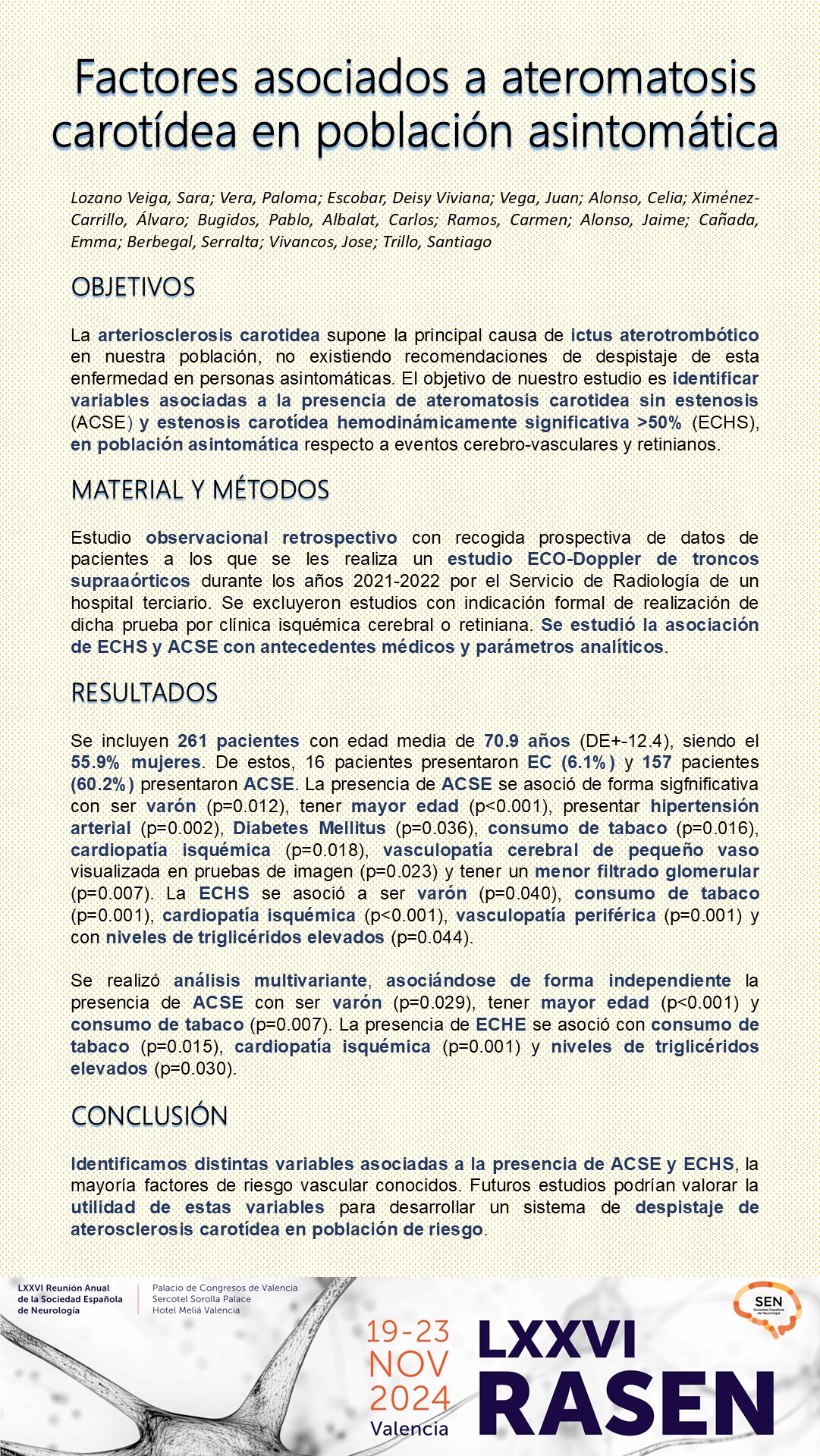Factores asociados a ateromatosis carotídea en población asintomática