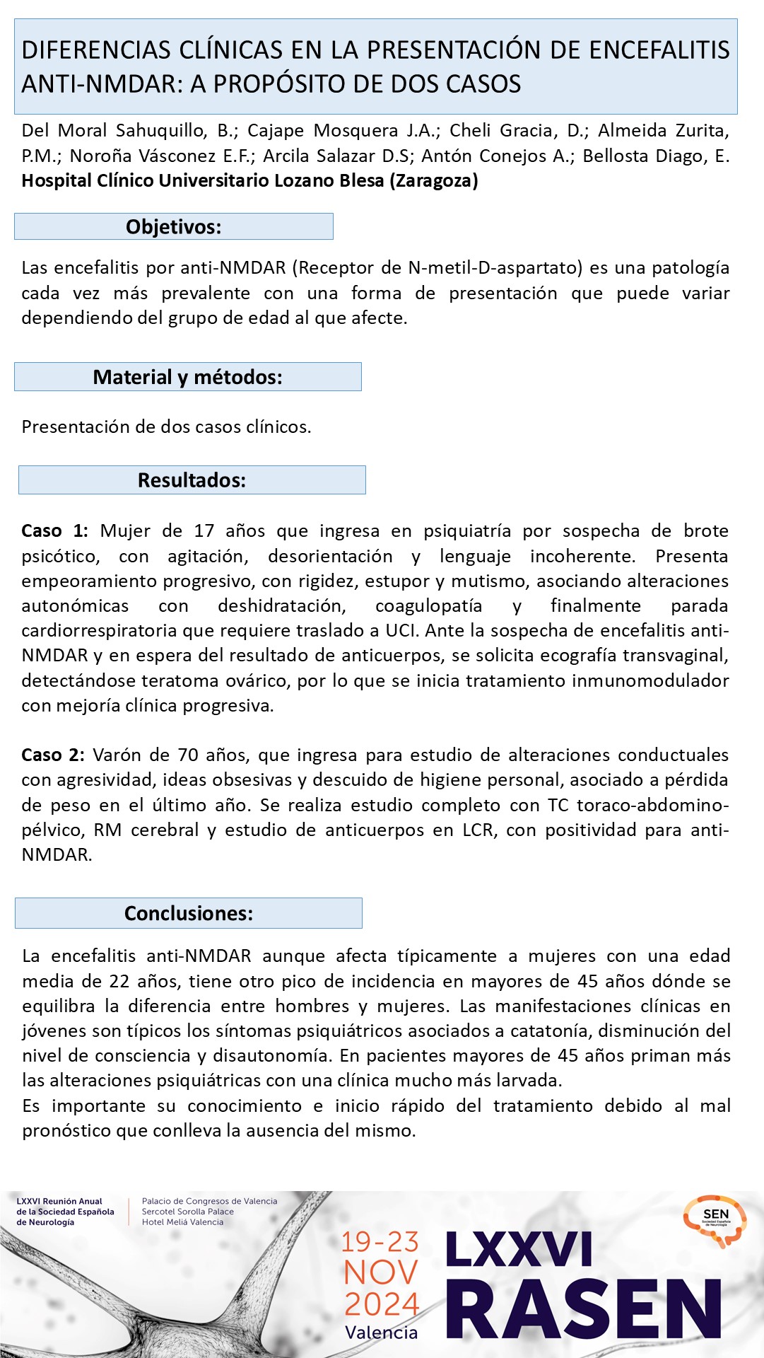 Diferencias clínicas en la presentación de encefalitis anti-NMDAR: a propósito de dos casos