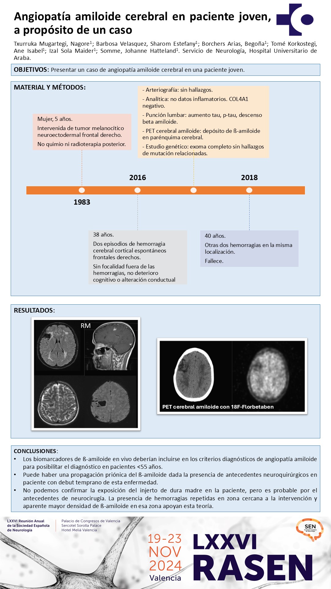 Angiopatía amiloide cerebral en paciente joven, a propósito de un caso