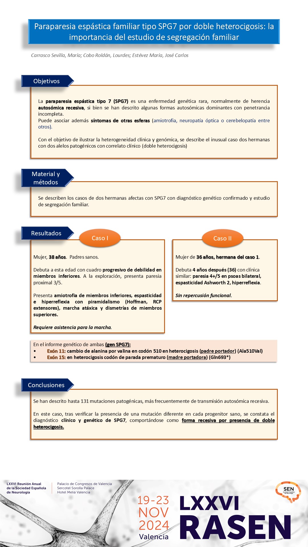 Paraparesia espástica familiar tipo SPG7 por doble heterocigosis: la importancia del estudio de segregación familiar
