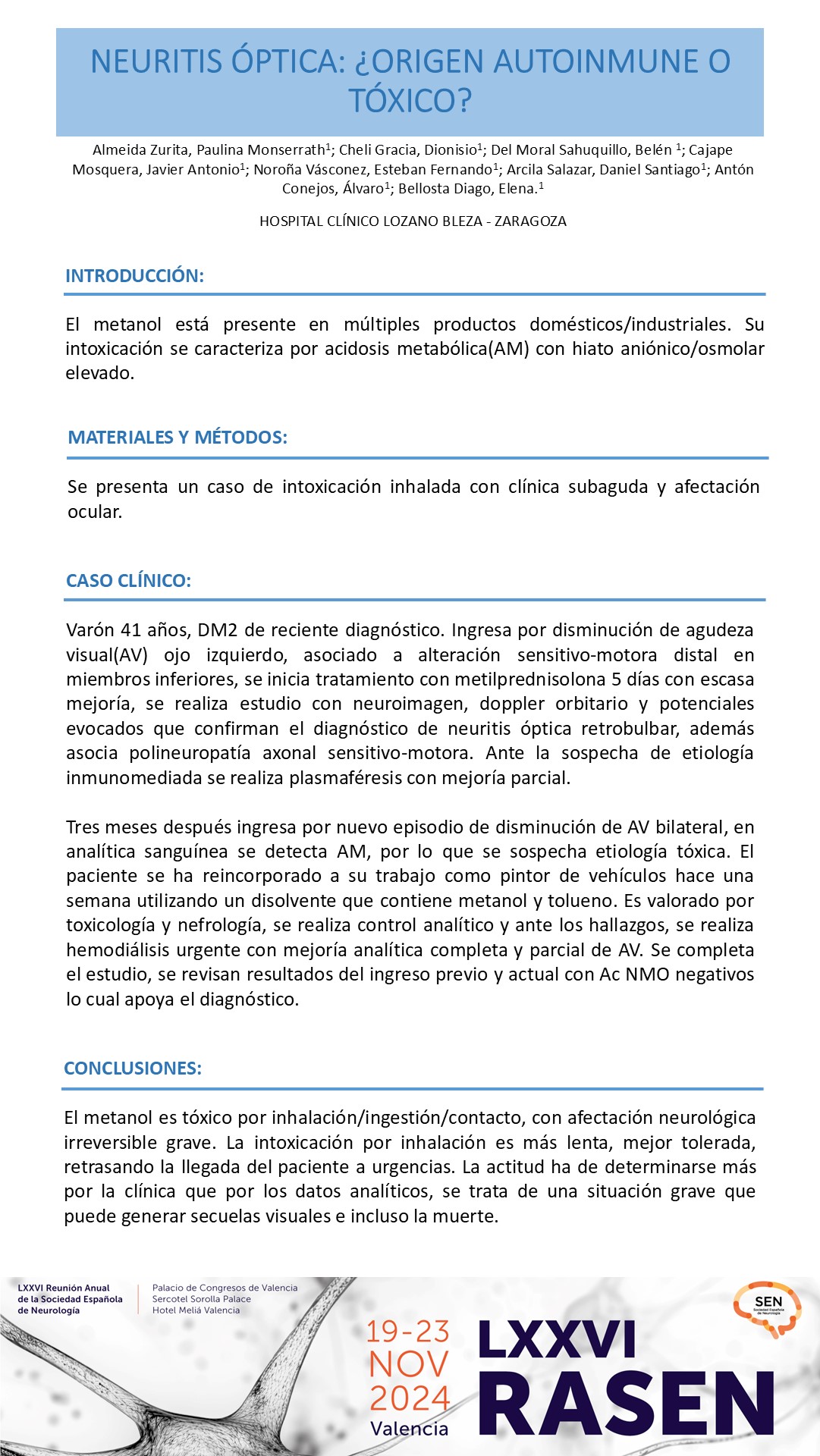 Neuritis óptica: ¿Origen autoinmune o tóxico?