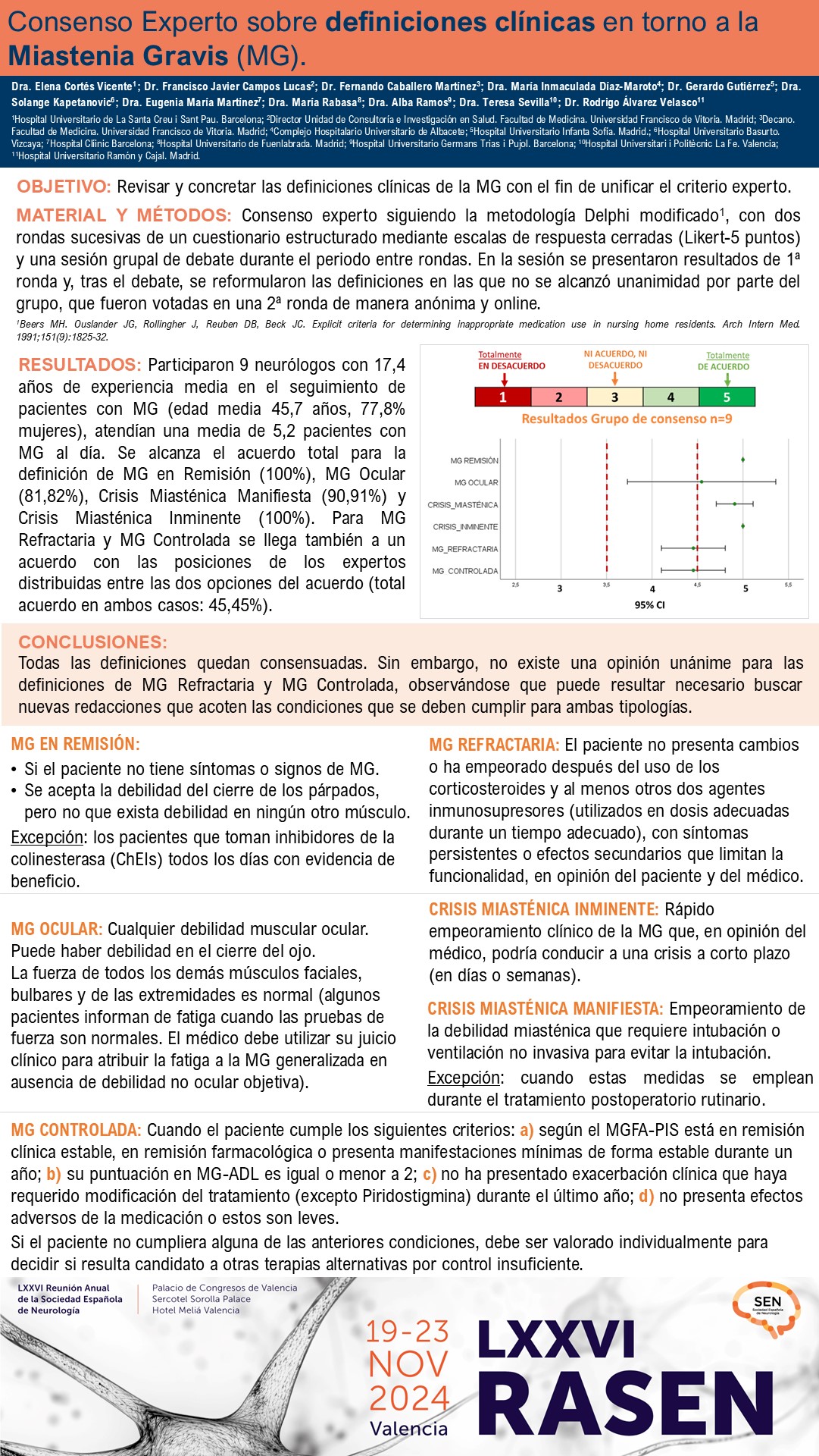 Consenso Experto sobre definiciones clínicas en torno a la miastenia gravis (MG)