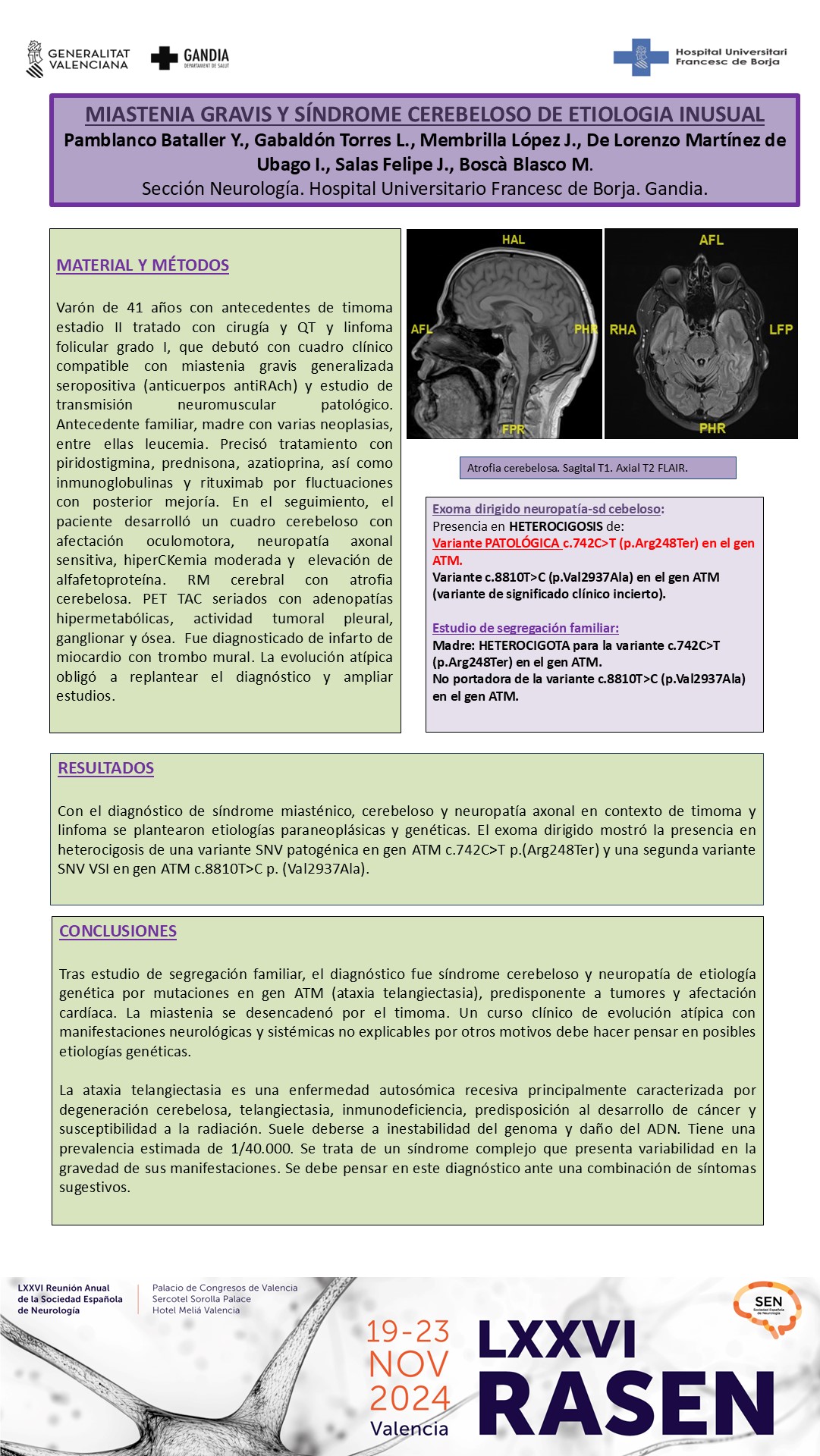Miastenia gravis y síndrome cerebeloso de etiología inusual 