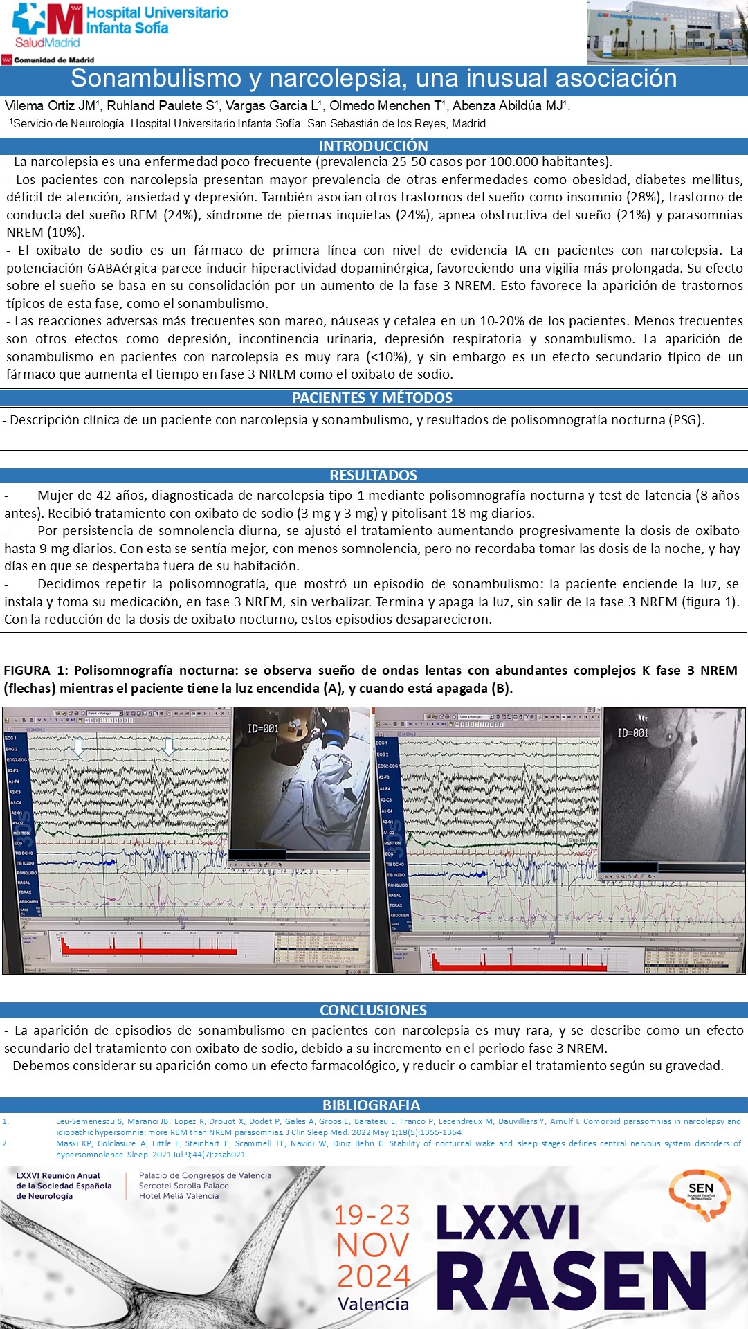Sonambulismo y narcolepsia, una inusual asociación