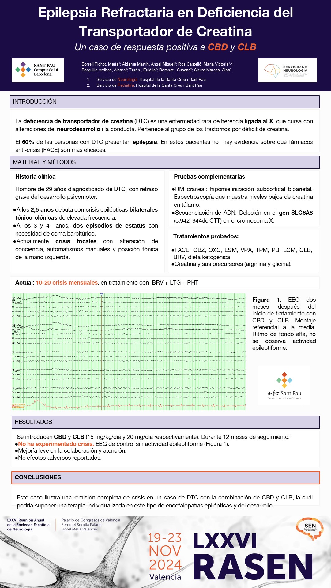 Respuesta positiva a CBD y CLB en un caso de deficiencia de transportador de creatina con epilepsia refractaria