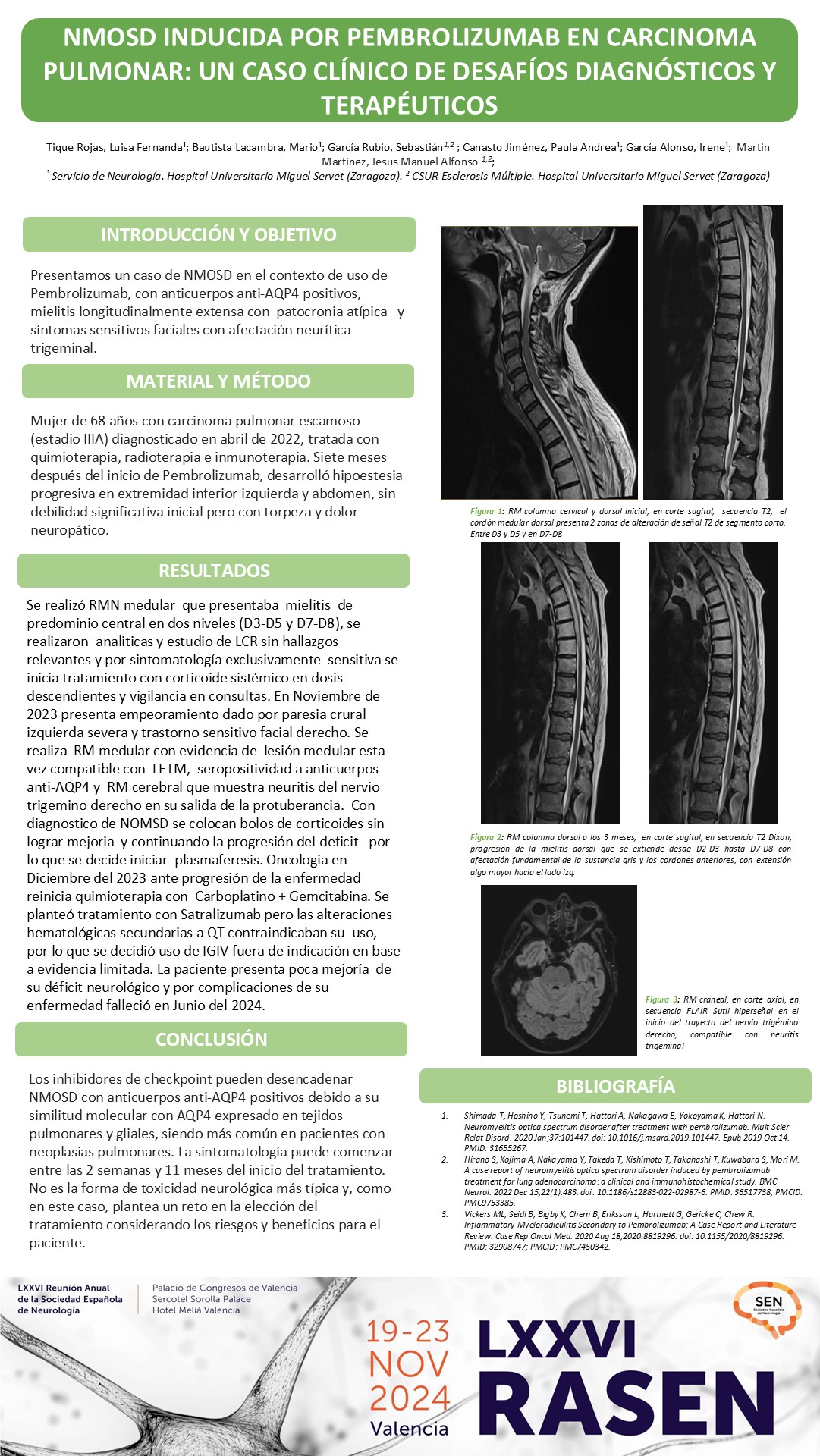NMOSD  Inducida por Pembrolizumab en Carcinoma Pulmonar: Un Caso Clínico de Desafíos Diagnósticos y Terapéuticos