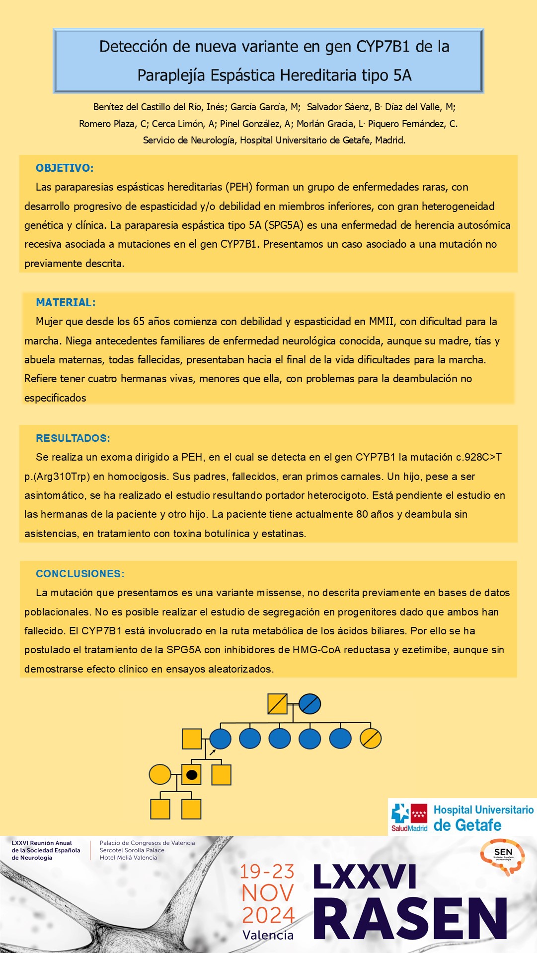 Detección de nueva variante en gen CYP7B1 de la Paraplejía Espástica Hereditaria tipo 5A