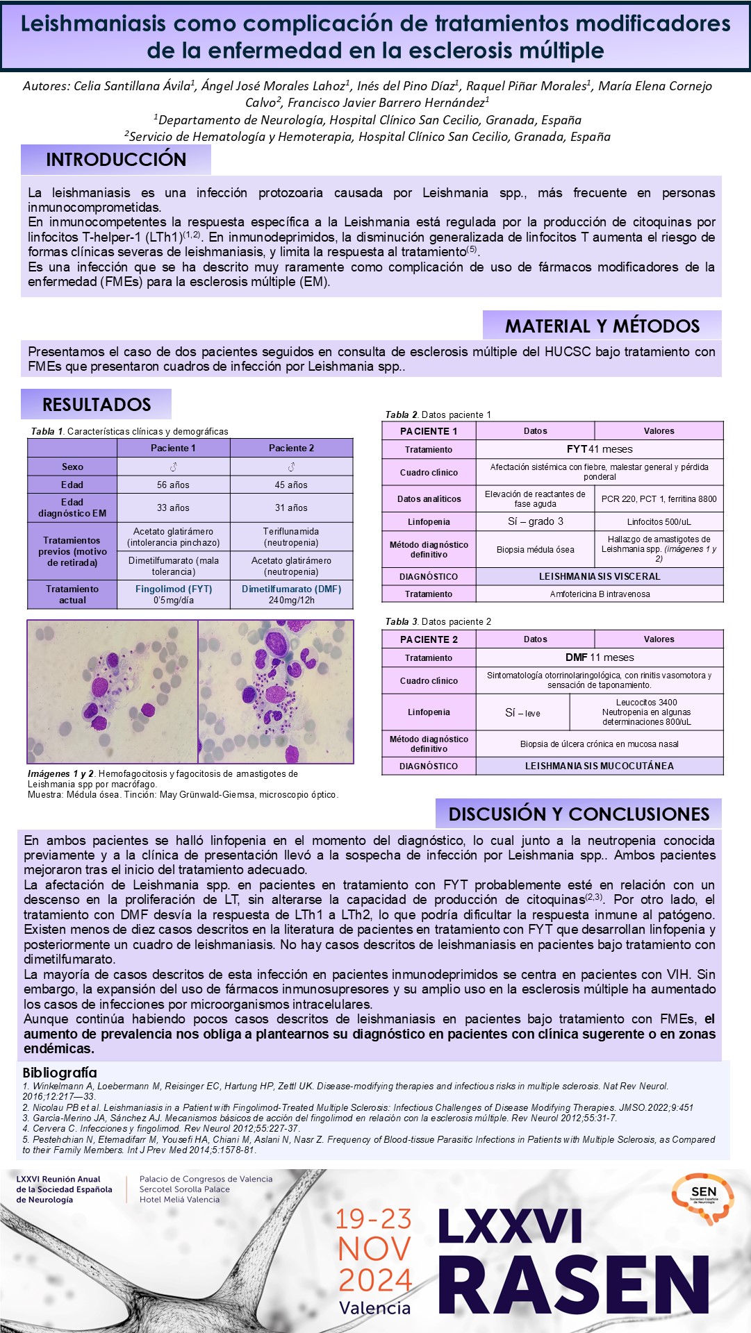 Leishmaniasis como complicación de tratamientos modificadores de la enfermedad en la esclerosis múltiple